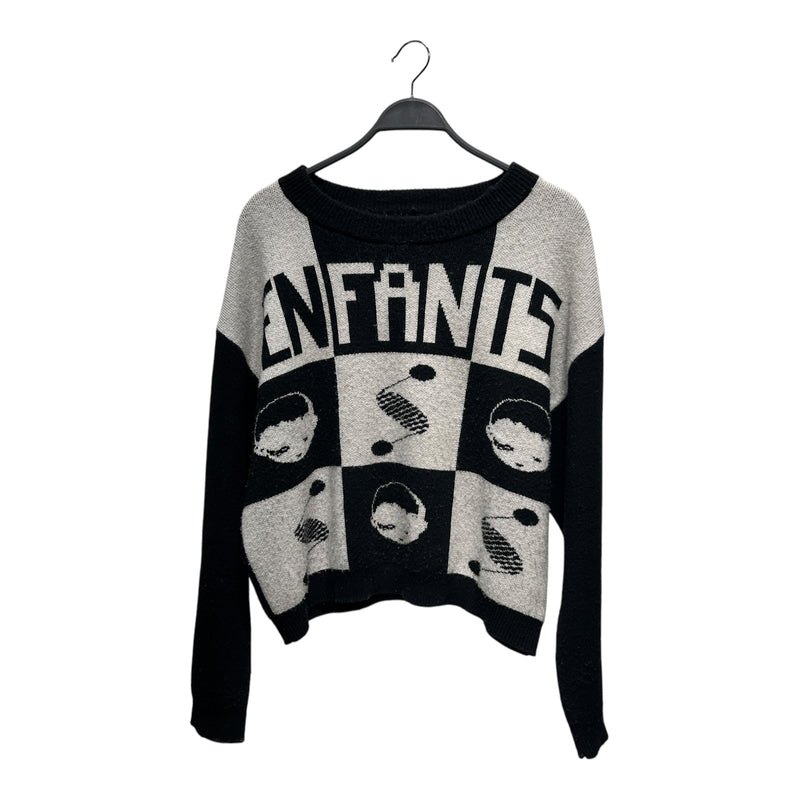 enfants riches deprimes/Sweater/XL/All Over Print/Wool/BLK/CHECKERED SWEATER