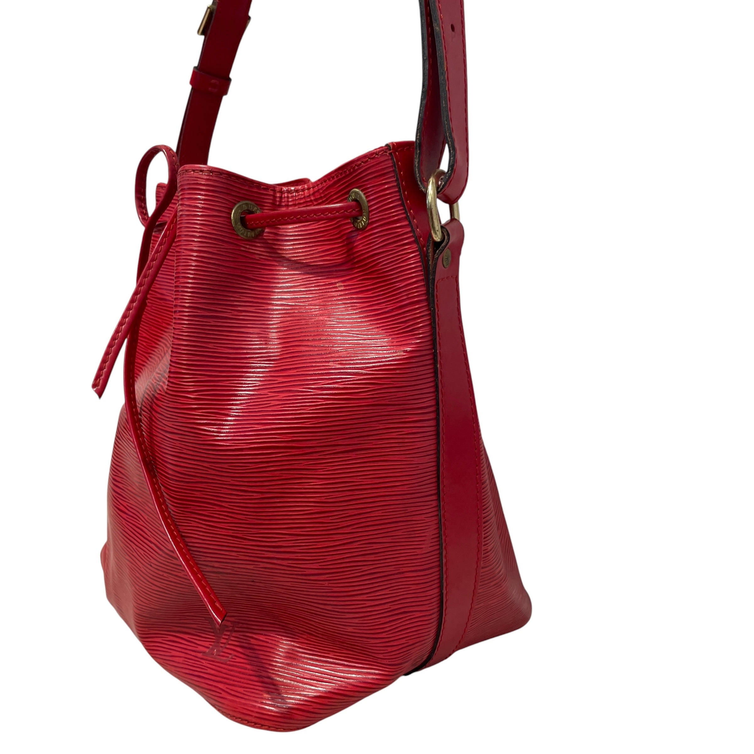 LOUIS VUITTON/Cross Body Bag/Leather/RED/Petit Noe Bucket Red Epi Bag view 5