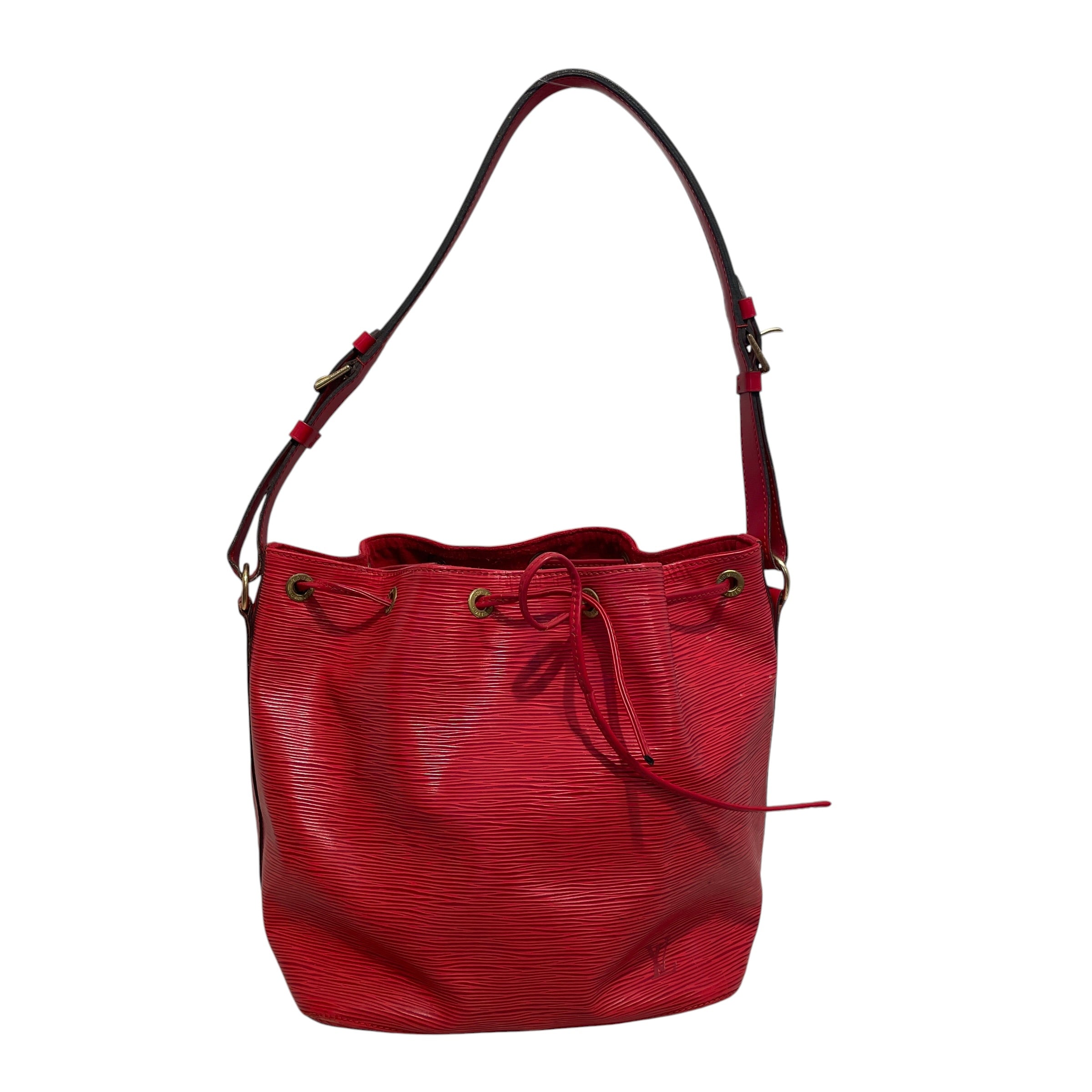 LOUIS VUITTON/Cross Body Bag/Leather/RED/Petit Noe Bucket Red Epi Bag view 1