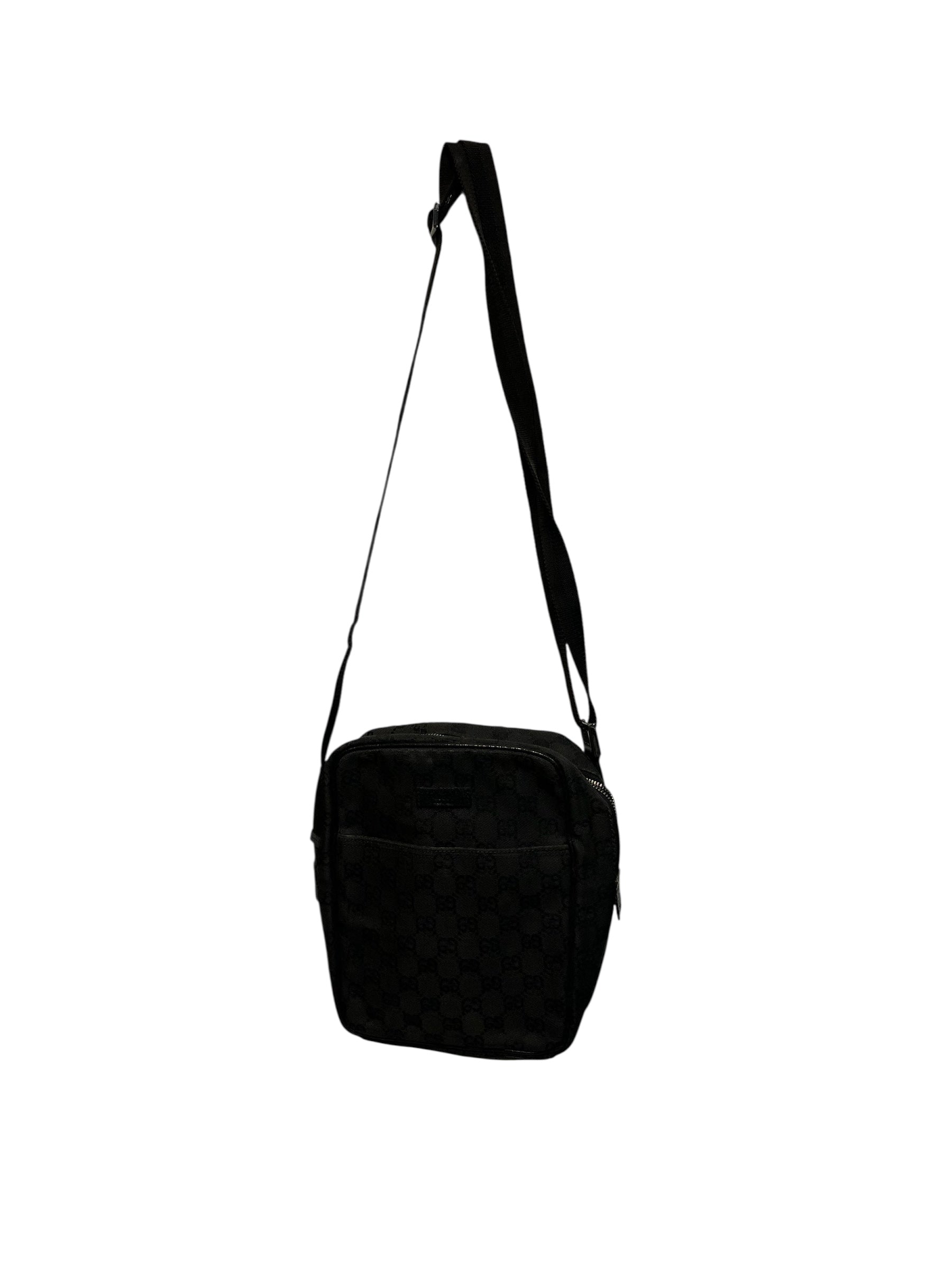 GUCCI/Cross Body Bag/Cotton/BLK/Cross Body view 1