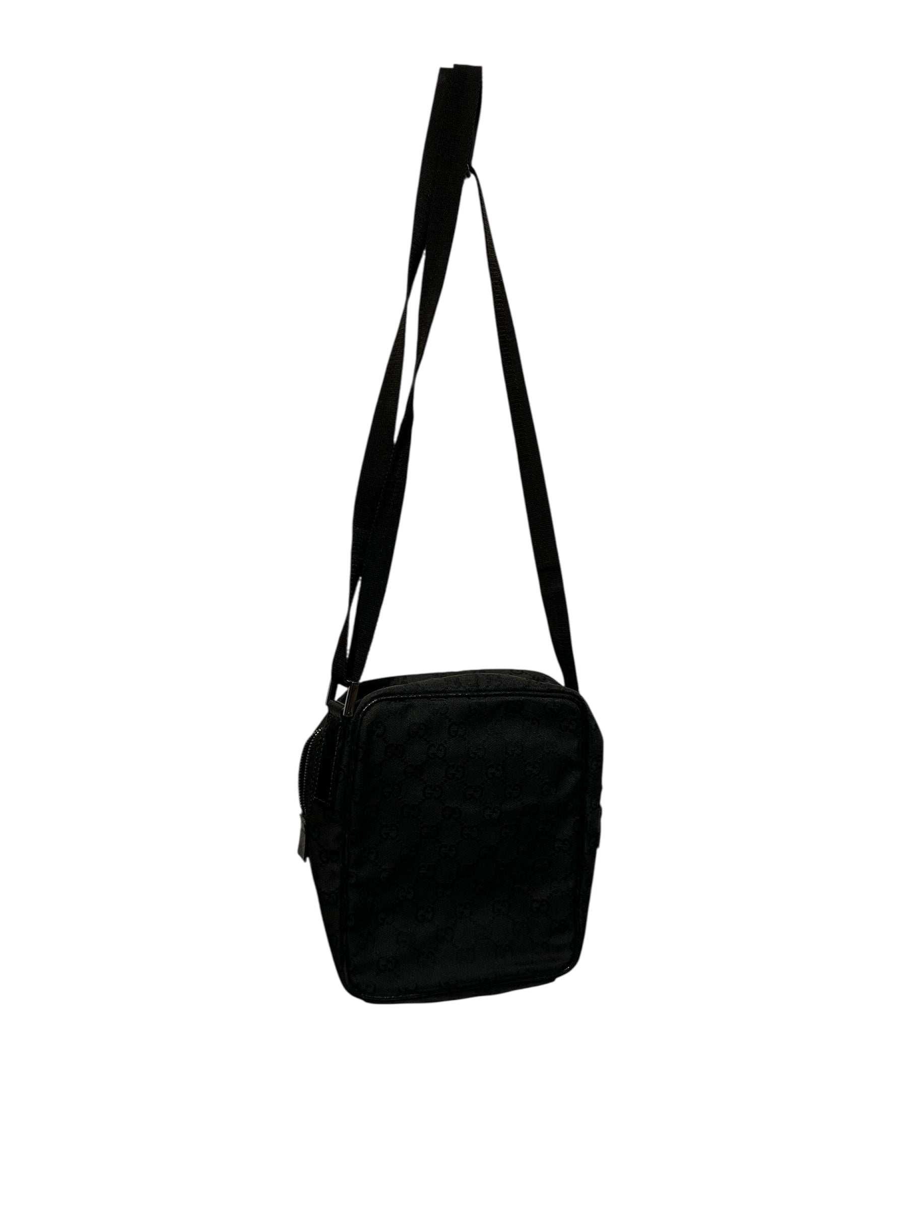 GUCCI/Cross Body Bag/Cotton/BLK/Cross Body view 2