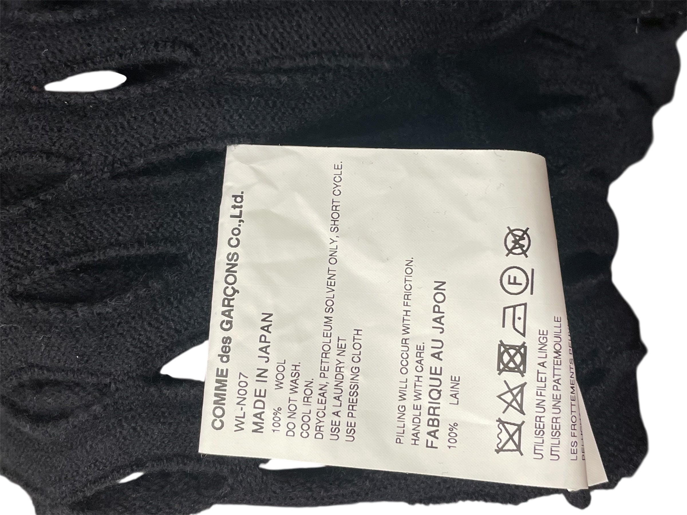 JUNYA WATANABE COMME des GARCONS/Heavy Sweater/M/Cotton/BLK/OPEN KNIT SWEATER view 4