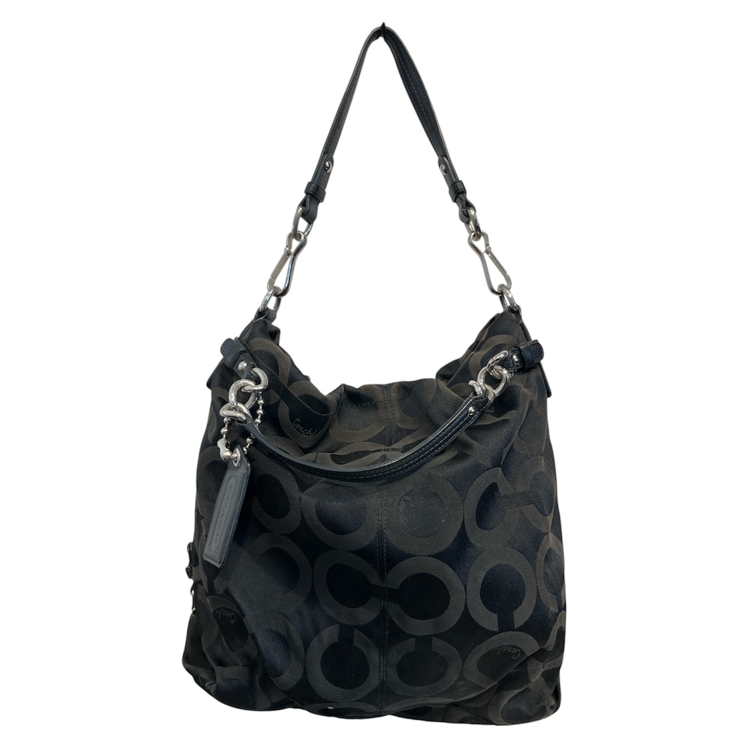 COACH/Hand Bag/Monogram/BLK/signature op art bag view 1