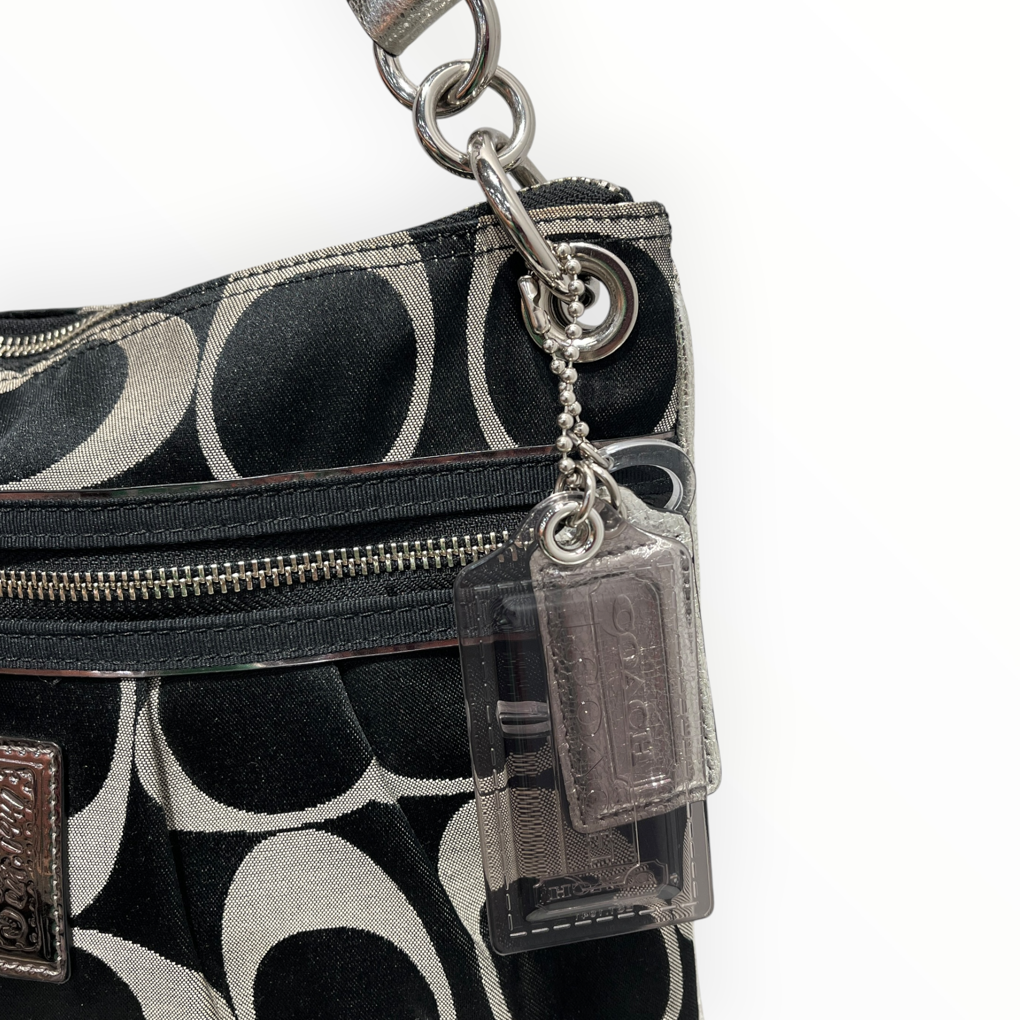 COACH/Hand Bag/Monogram/Cotton/SLV/Poppy Canvas Silver Top Handle view 3