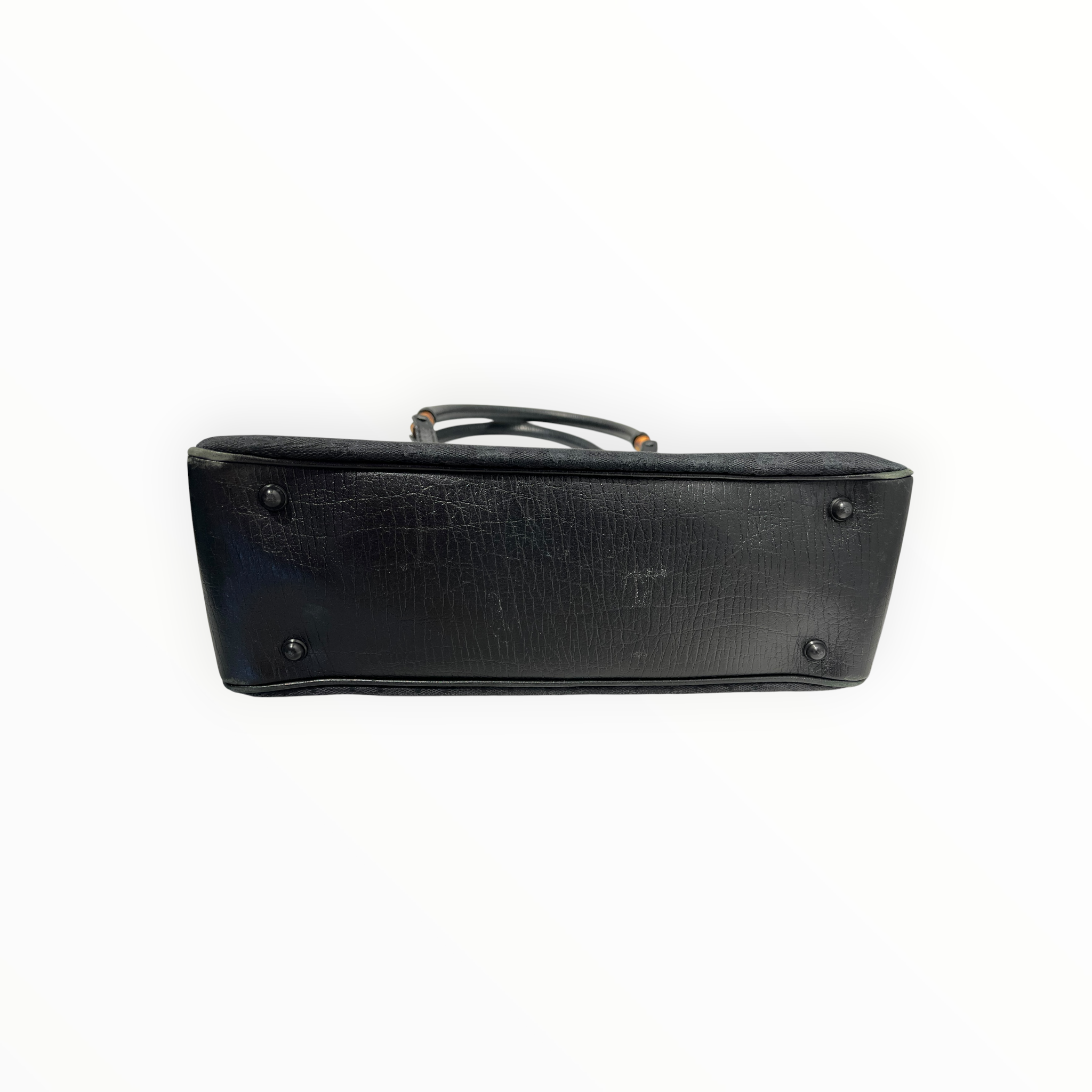 GUCCI/Hand Bag/Monogram/BLK/Bamboo Handle Canvas/Leather view 5