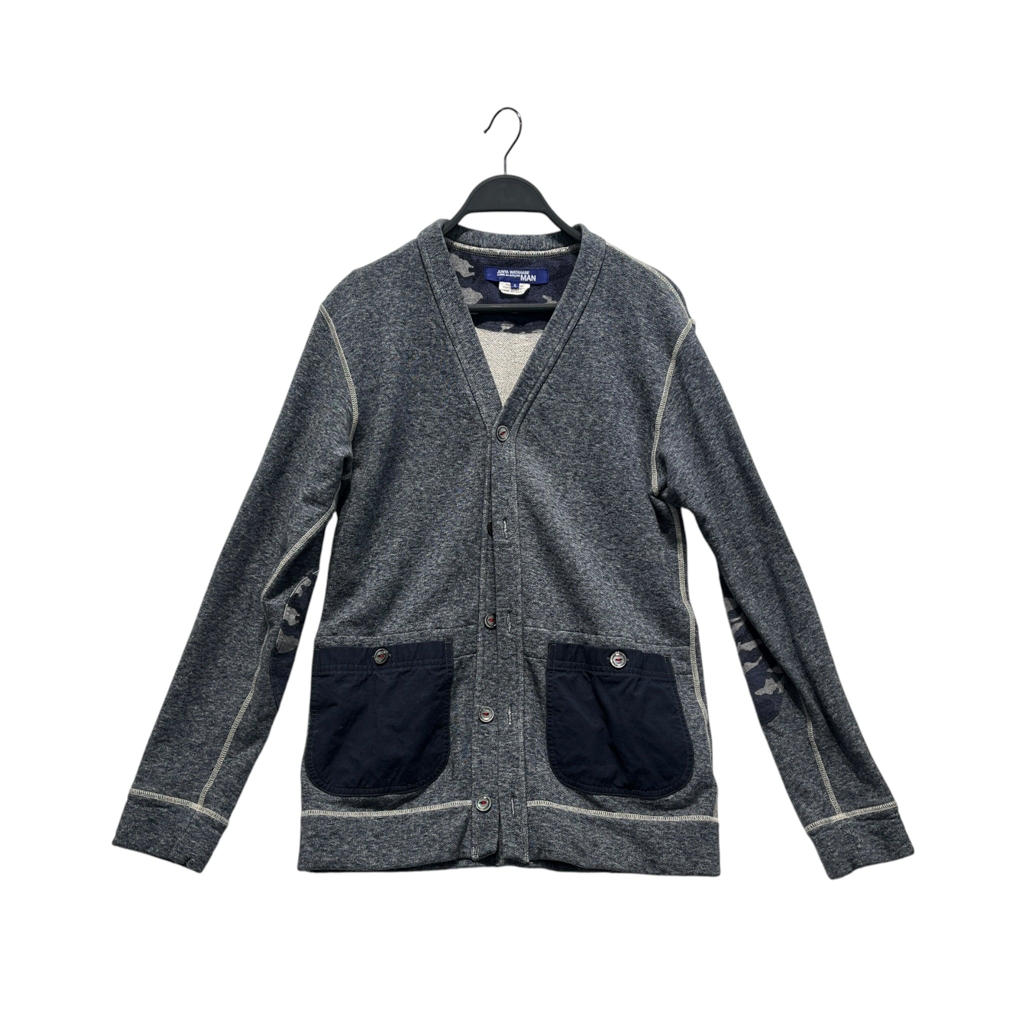 JUNYA WATANABE COMME des GARCONS MAN/Cardigan/S/Cotton/IDG/PATCH POCKET KNIT CARDIGAN view 1