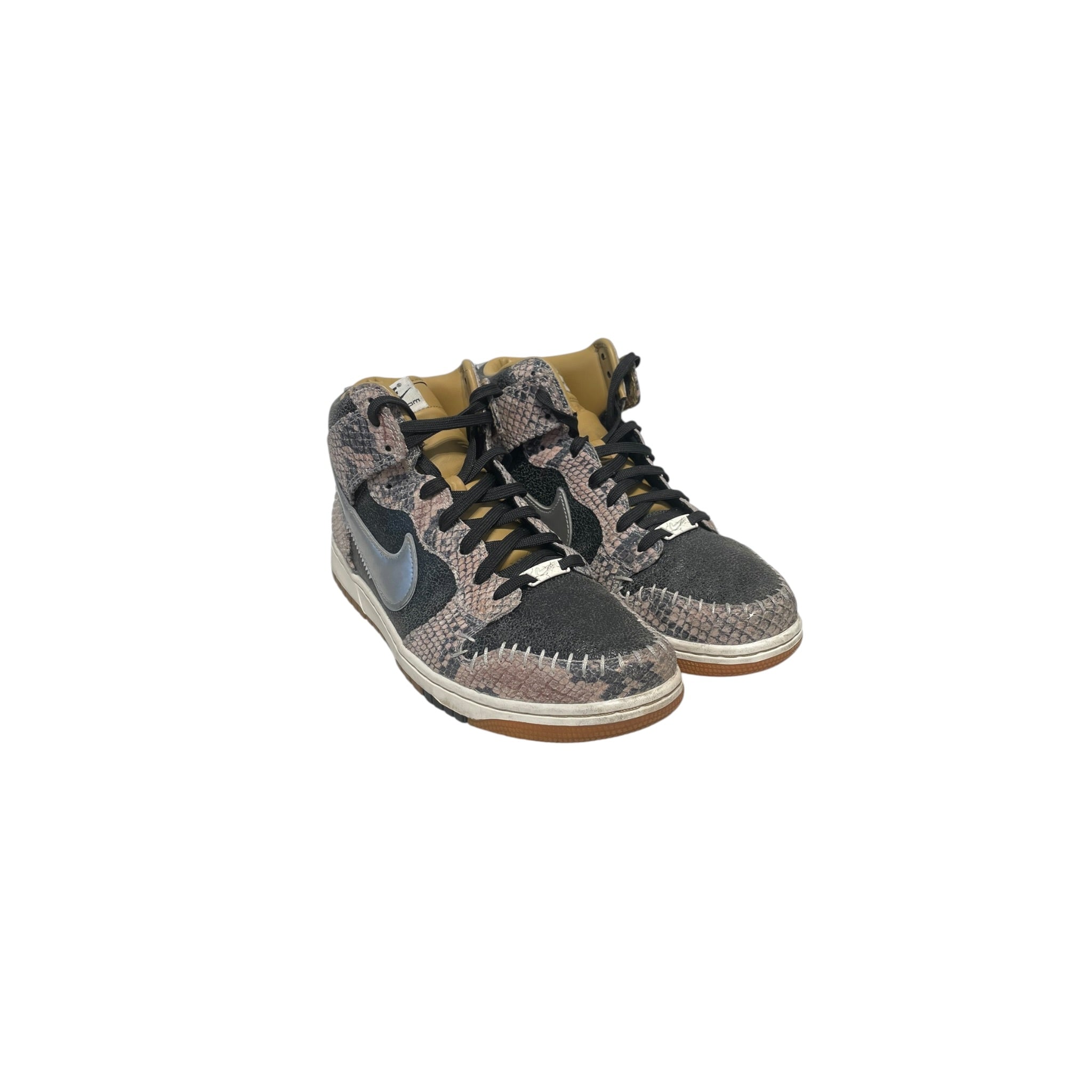 NIKE/Hi-Sneakers/US 9/Animal Pattern/Leather/BLK/Snake Skin view 1