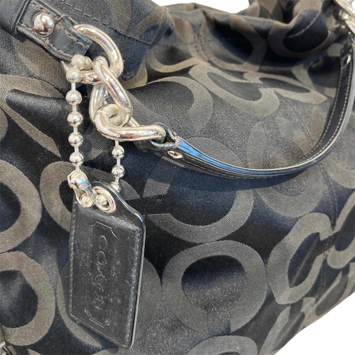 COACH/Hand Bag/Monogram/BLK/signature op art bag view 6