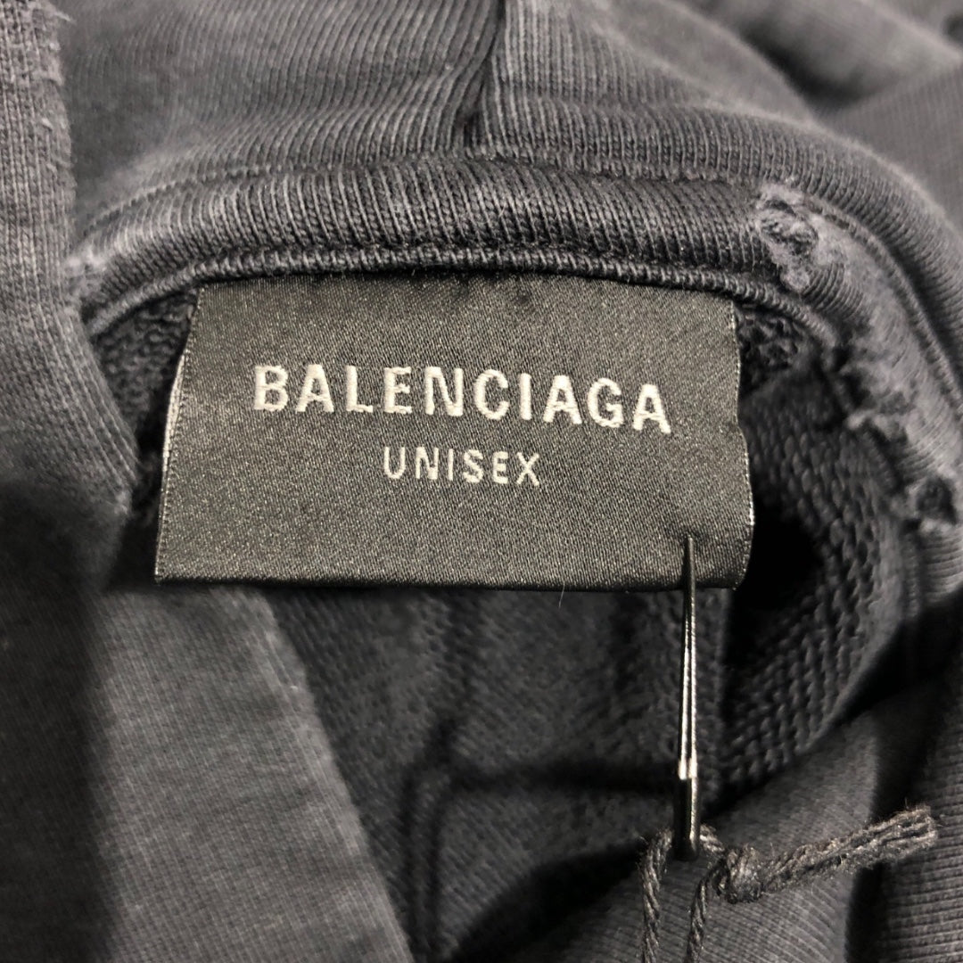 BALENCIAGA/Hoodie/XL/Cotton/GRY/Oversize/Melting Balenciaga Logo view 3