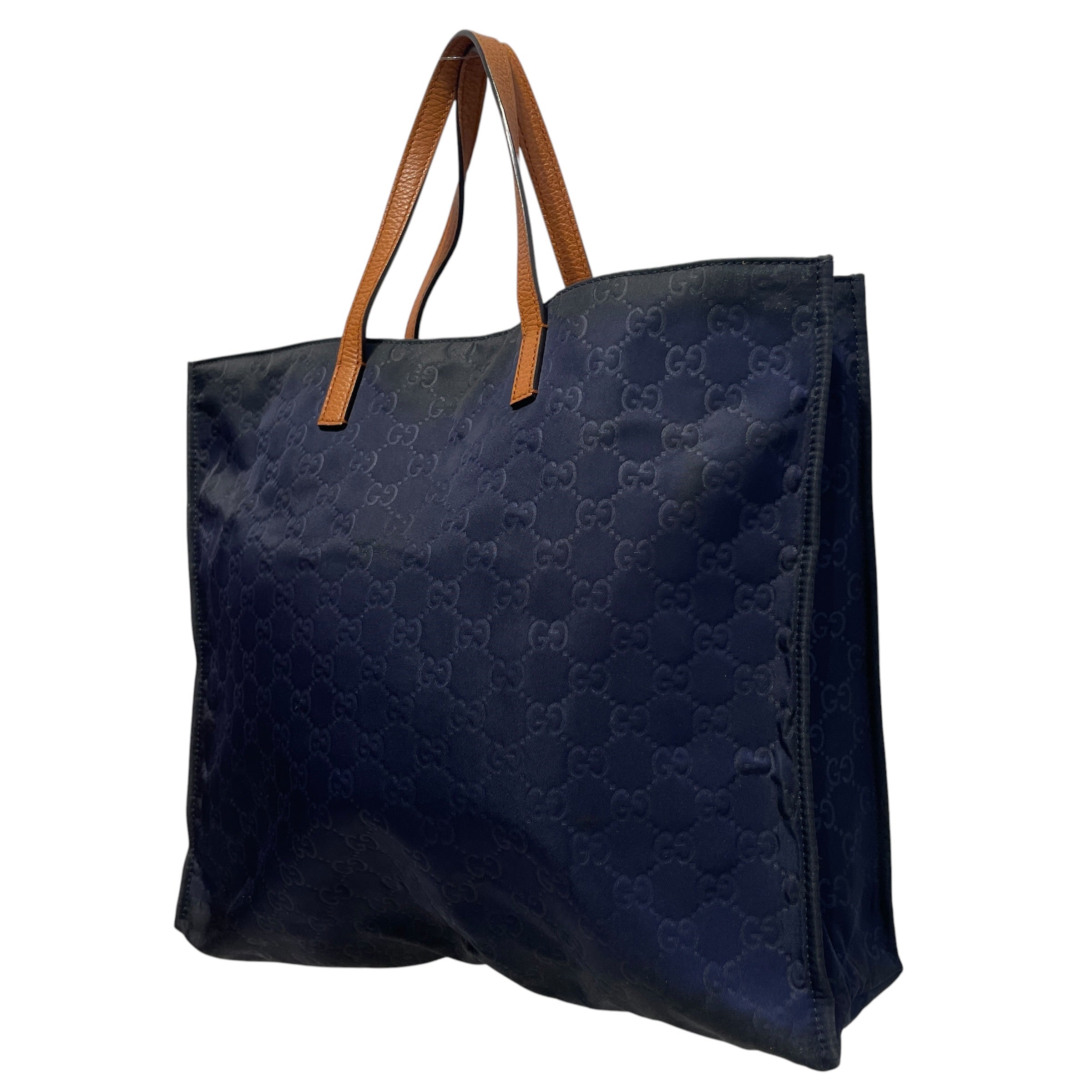 GUCCI/Tote Bag/Monogram/Cotton/NVY/GG Nylon Blue Tote 355732 view 4