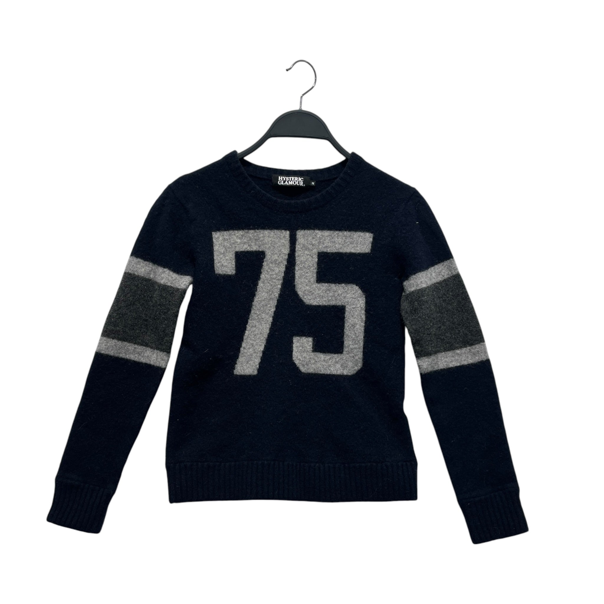 HYSTERIC GLAMOUR/Sweater/M/Wool/NVY/75 NAVY & GREY SWEATER view 1
