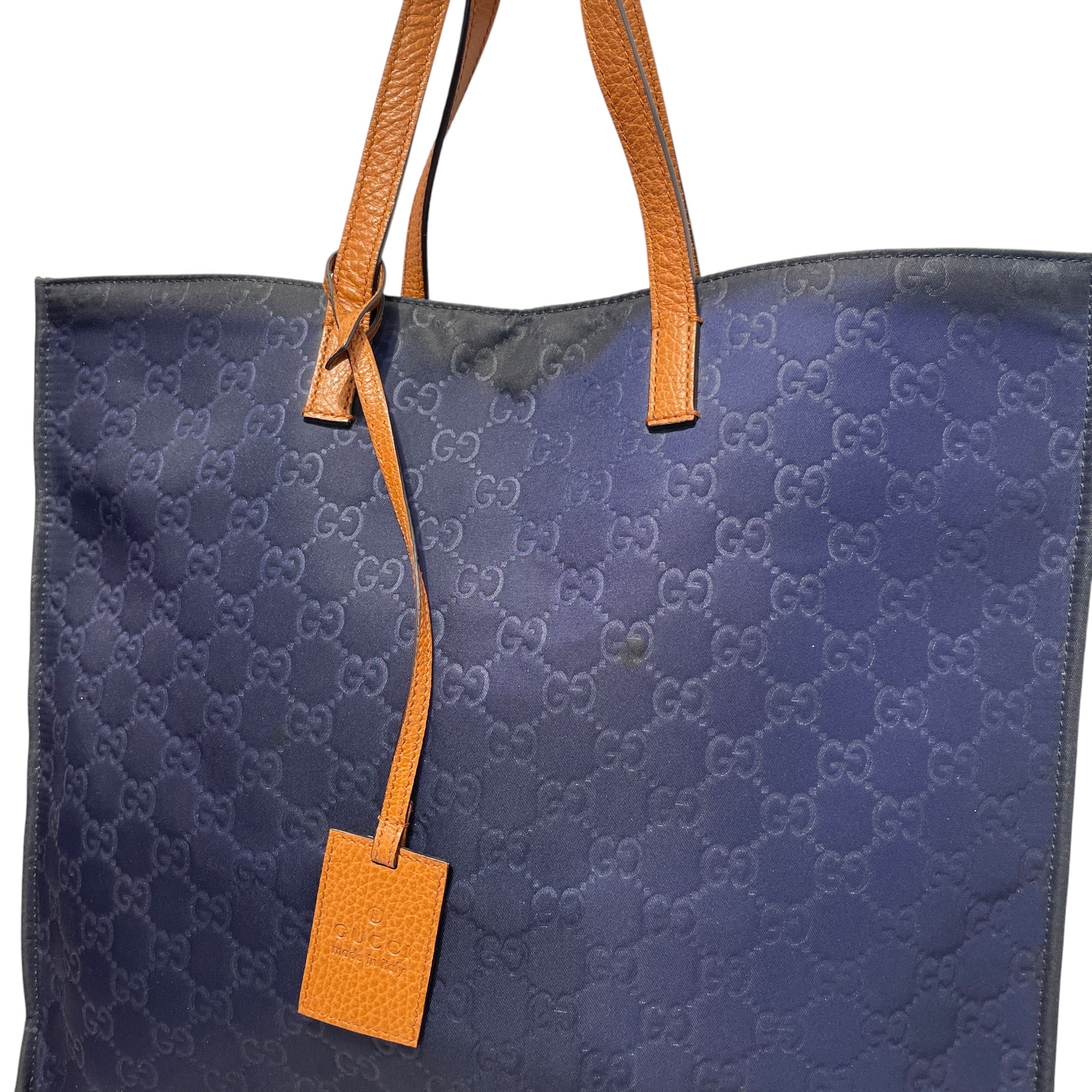 GUCCI/Tote Bag/Monogram/Cotton/NVY/GG Nylon Blue Tote 355732 view 3
