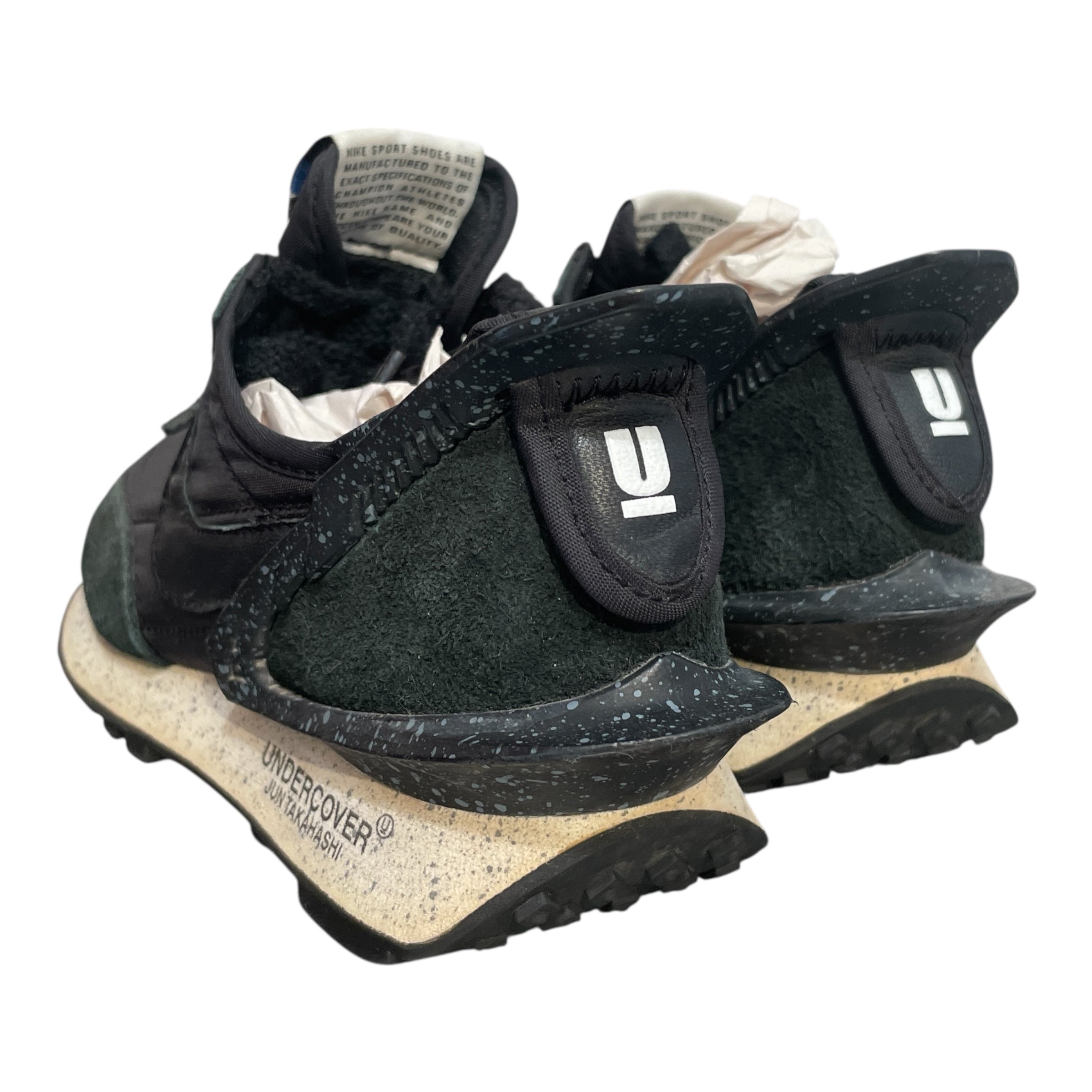 NIKE/UNDERCOVER/Low-Sneakers/US 5/Nylon/BLK/Undercover waffle low view 2