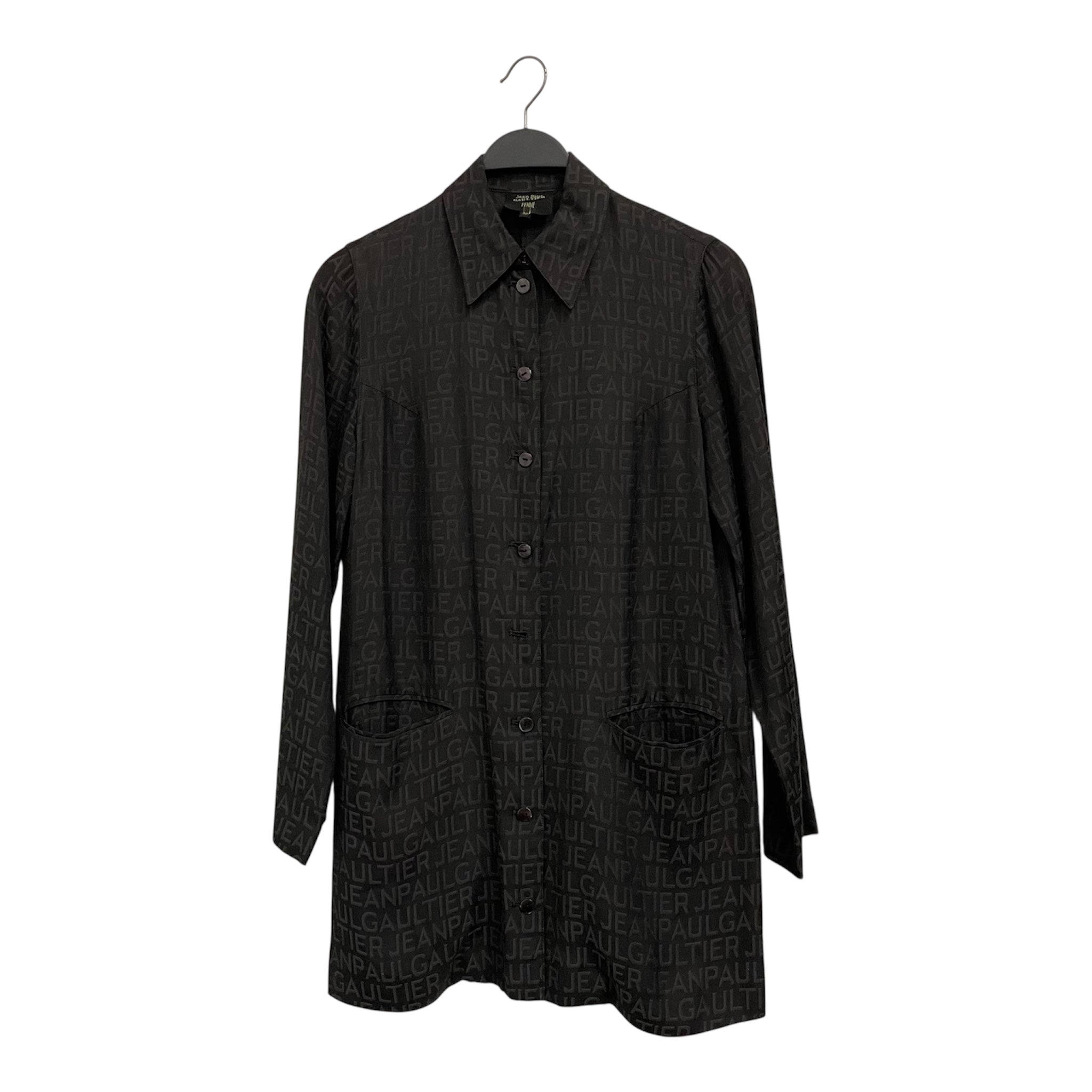 Jean Paul Gaultier/LS Shirt/42/All Over Print/Cotton/BLK/MONOGRAM SHIRT view 1