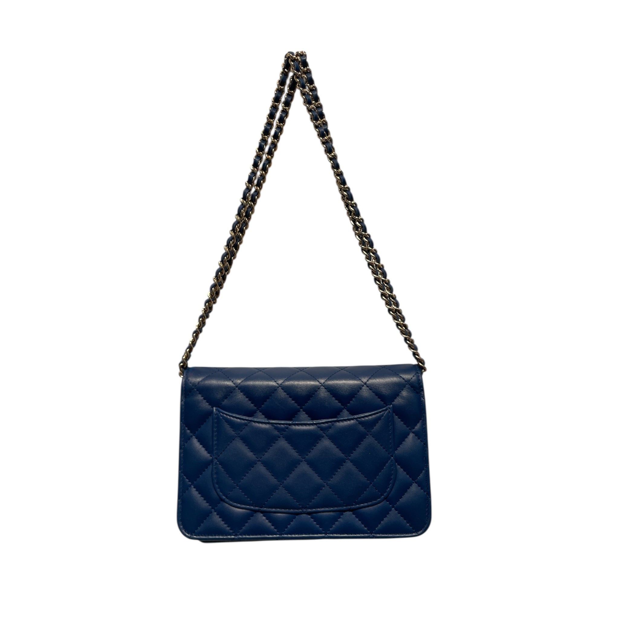 CHANEL/Cross Body Bag/Leather/BLU/Wallet On Chain view 2