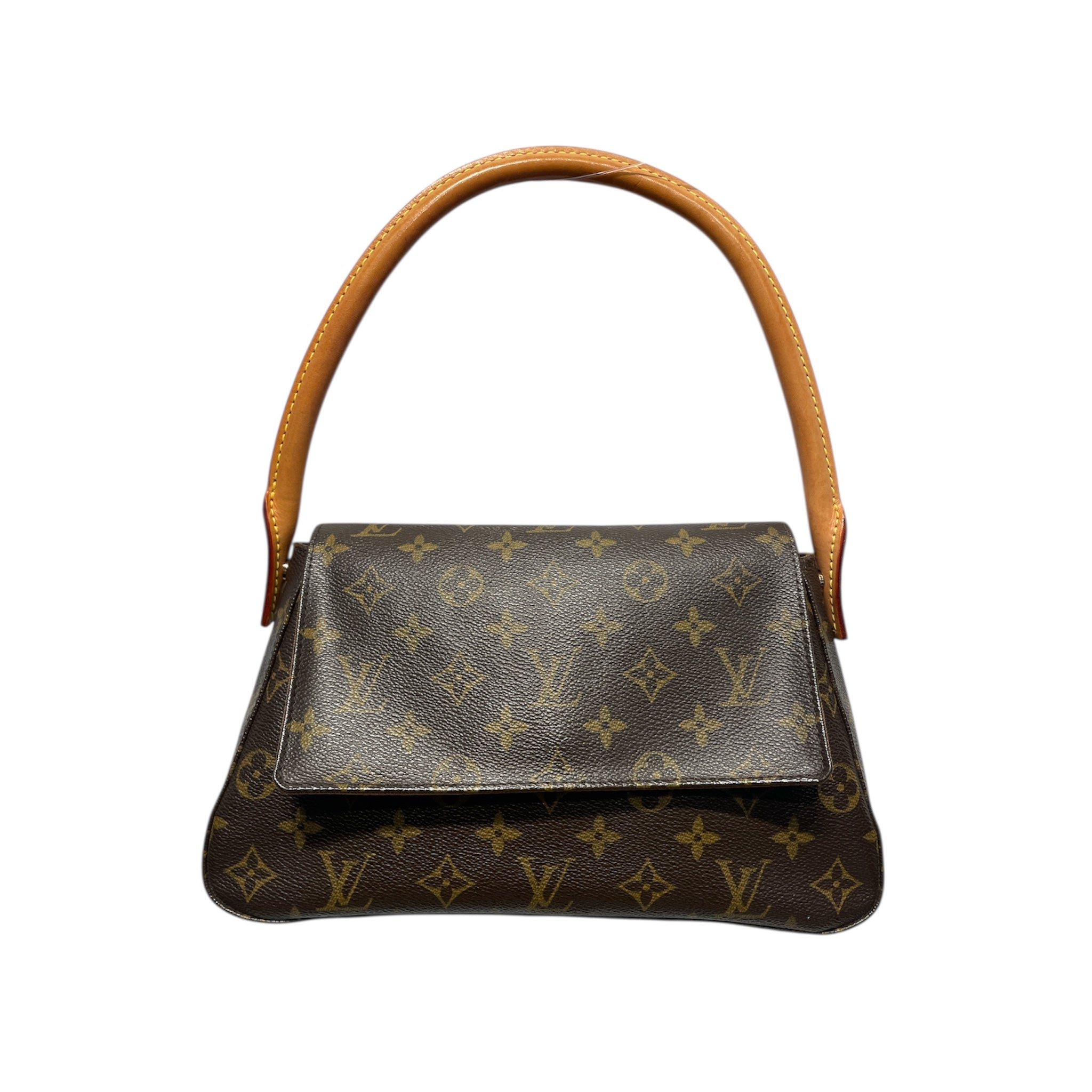 LOUIS VUITTON/Hand Bag/Monogram/Leather/BRW/Mini Looping view 1
