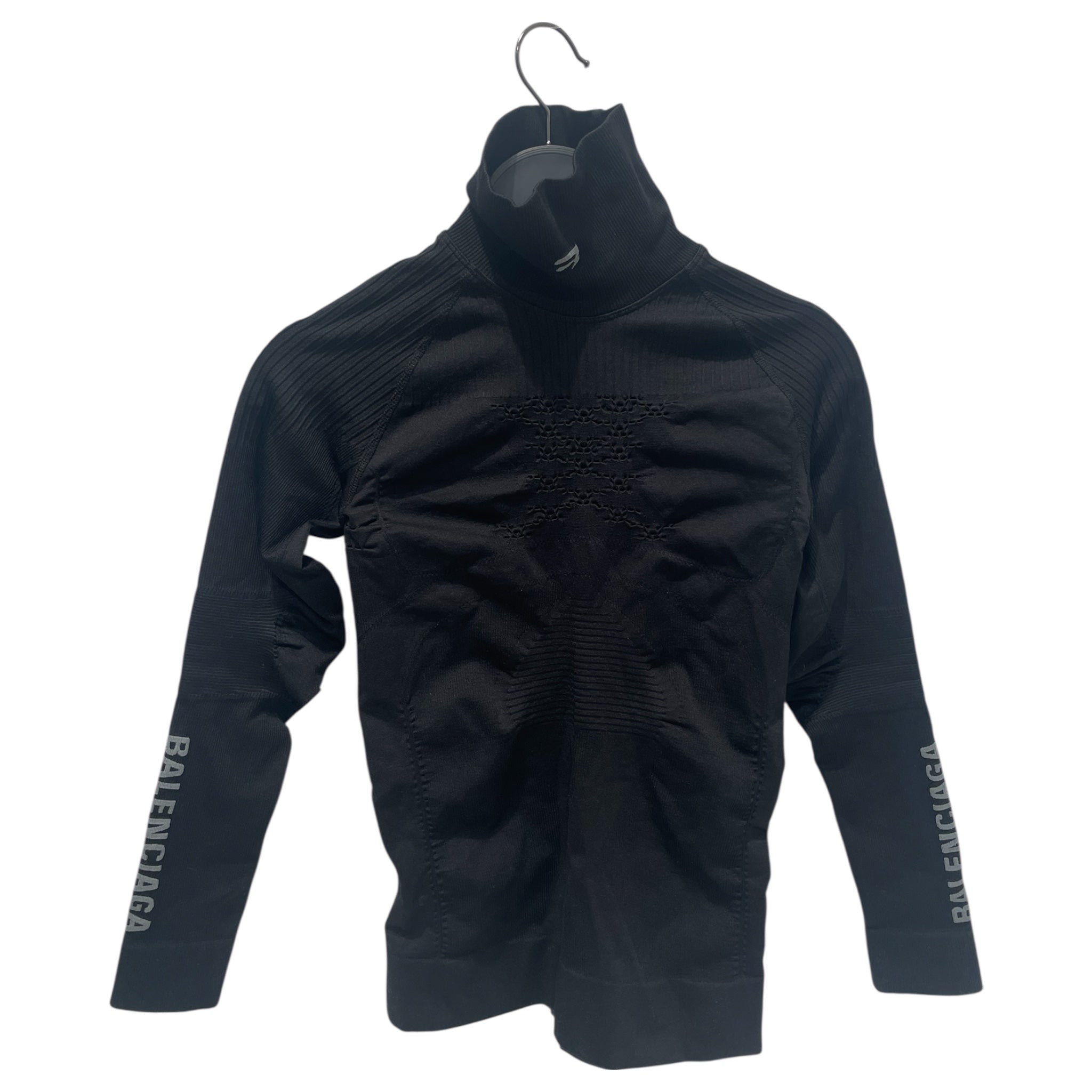 BALENCIAGA/LS T-Shirt/S/Polyester/BLK/Sporty B Highneck Althletic LS view 1