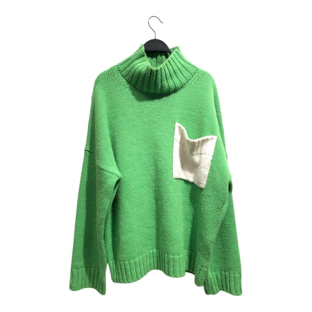 JW ANDERSON(J.W.ANDERSON)/Heavy Sweater/L/Acrylic/GRN/Turtle Neck/White Pocket view 1