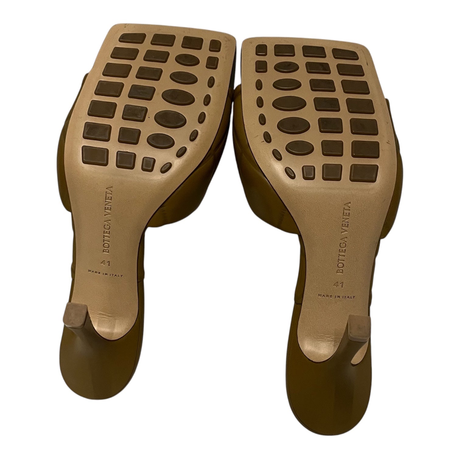 BOTTEGA VENETA/Heels/US 9/Leather/KHK/Open-Toe/leather slide embossed view 3