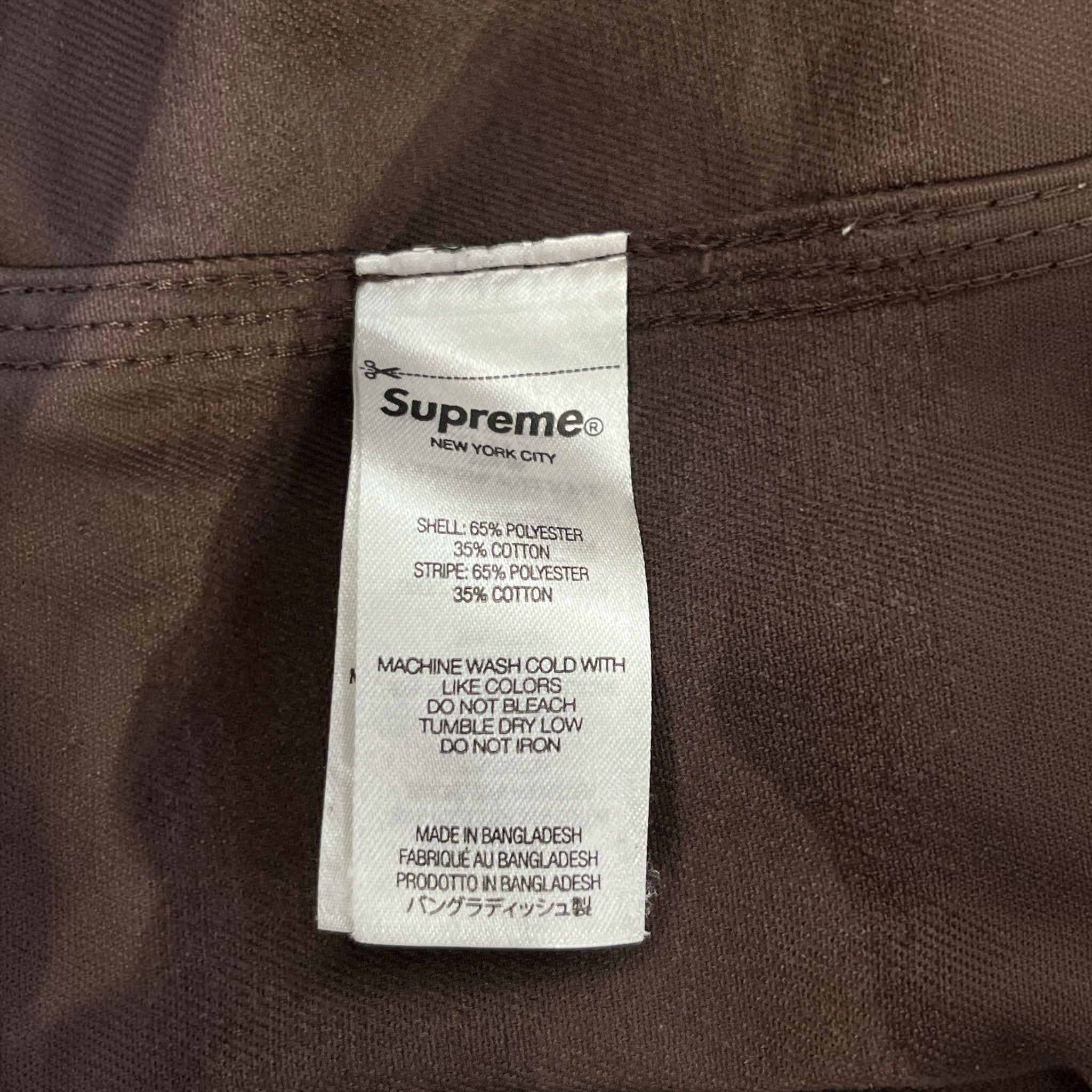 Supreme/DICKIES/Tailored Jkt/M/Polyester/BRW/Stripe/ORNG STRIPE view 3