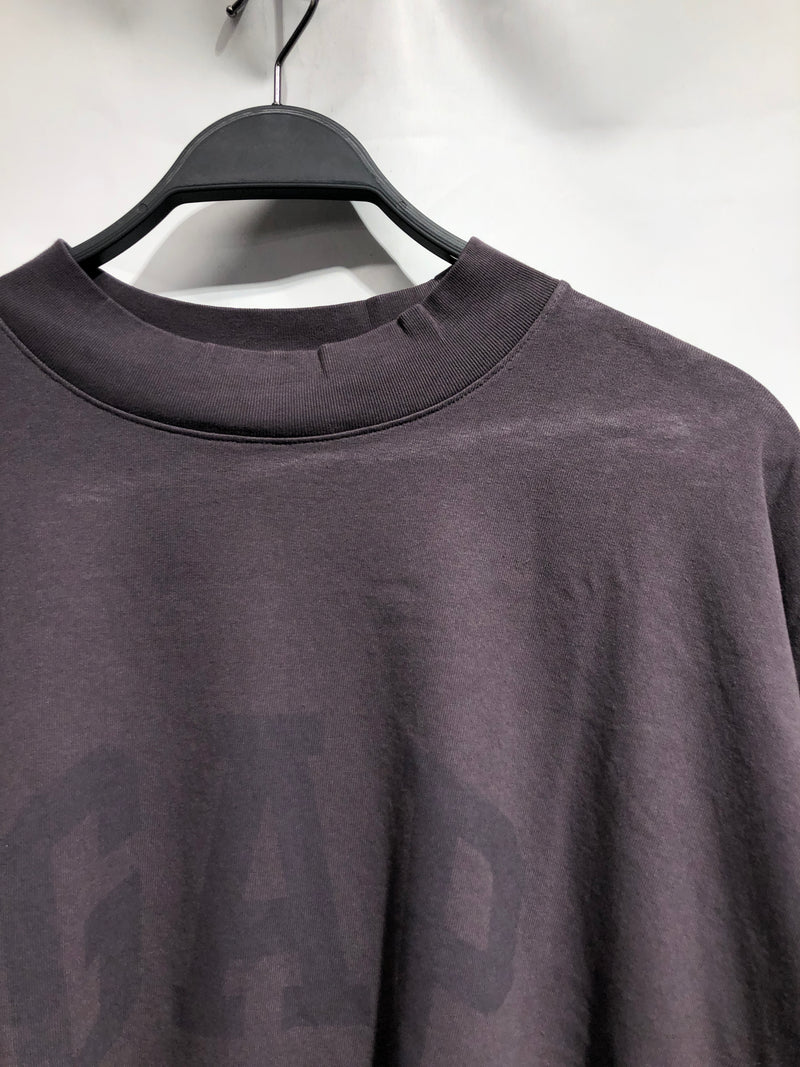 YEEZY GAP ENGINEERED BY BALENCIAGA/LS T-Shirt/L/Cotton/GRY/High Neck/Graphic/Black Dove