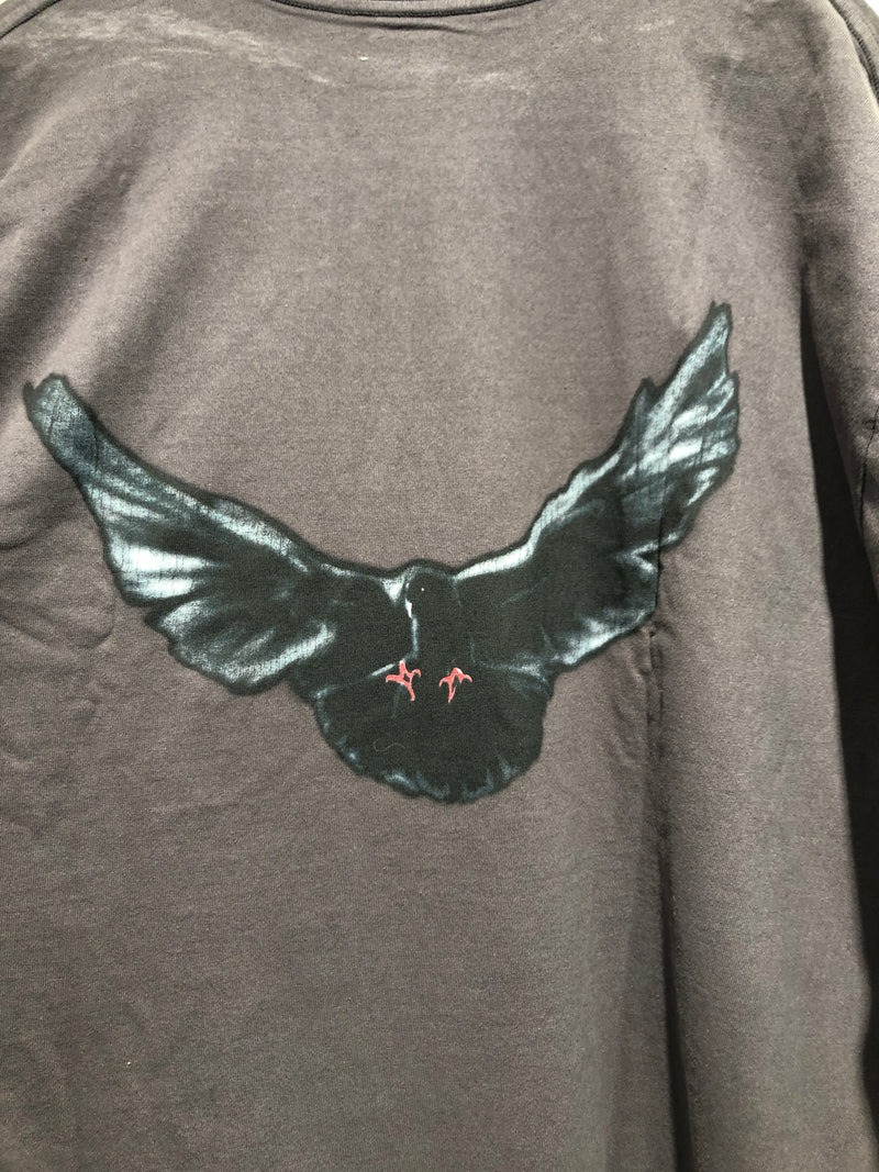 YEEZY GAP ENGINEERED BY BALENCIAGA/LS T-Shirt/L/Cotton/GRY/High Neck/Graphic/Black Dove