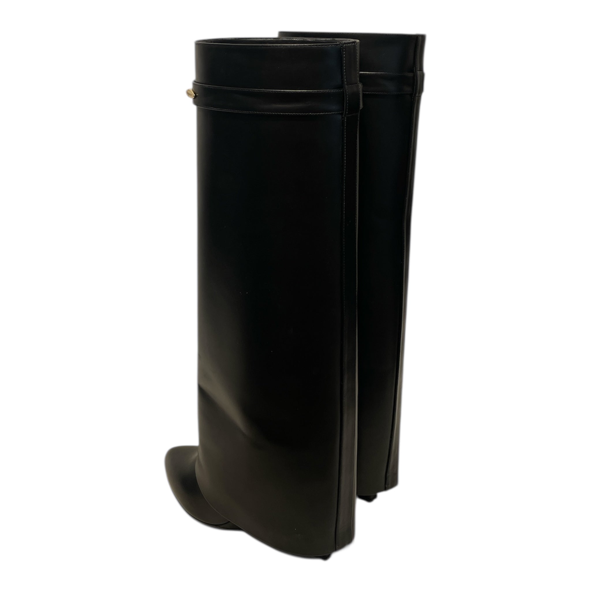 GIVENCHY/Long Boots/EU 39/Leather/BLK/Shark Heel High Gold Bar view 2