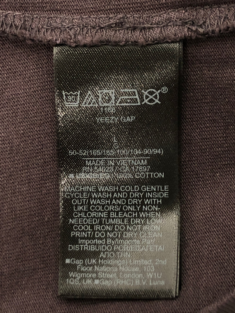 YEEZY GAP ENGINEERED BY BALENCIAGA/LS T-Shirt/L/Cotton/GRY/High Neck/Graphic/Black Dove