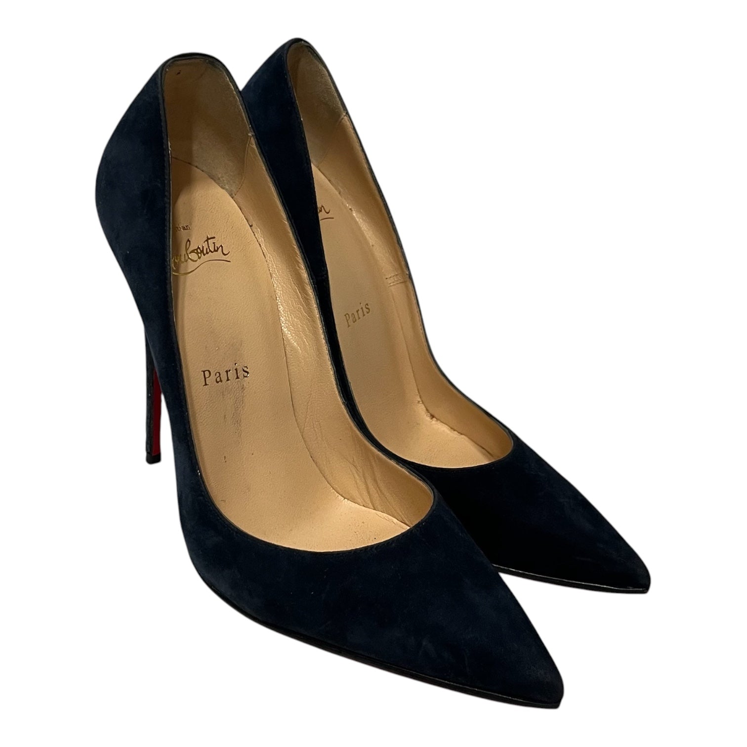 Christian Louboutin/Heels/EU 37.5/Suede/NVY/suede pump view 1