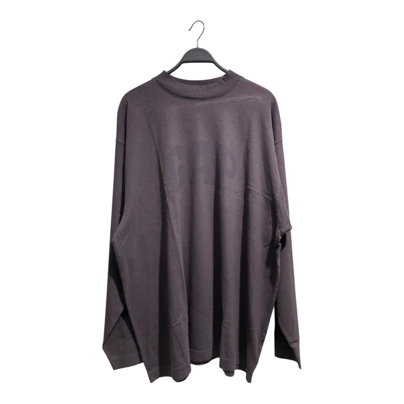 YEEZY GAP ENGINEERED BY BALENCIAGA/LS T-Shirt/L/Cotton/GRY/High Neck/Graphic/Black Dove
