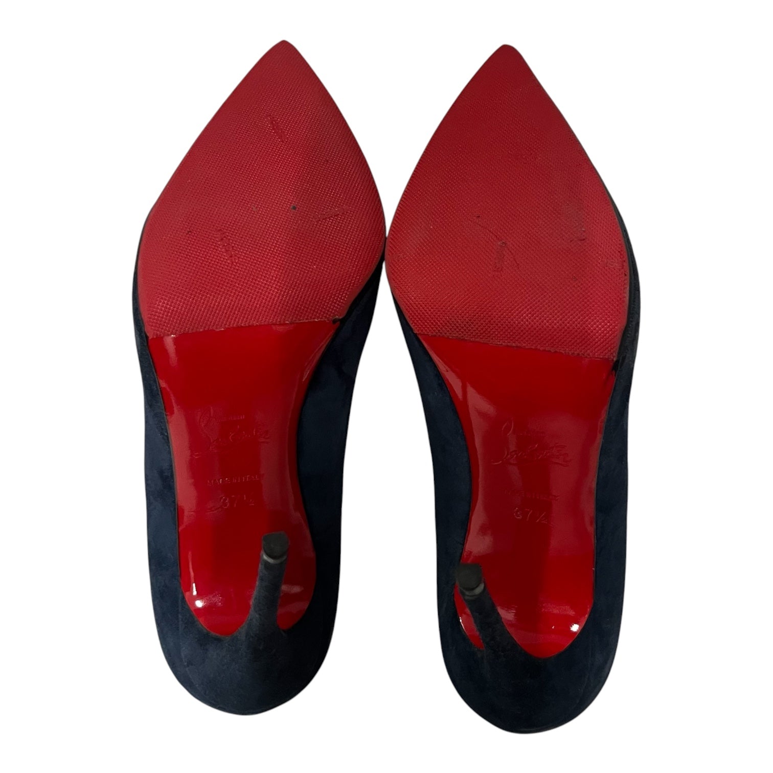 Christian Louboutin/Heels/EU 37.5/Suede/NVY/suede pump view 3
