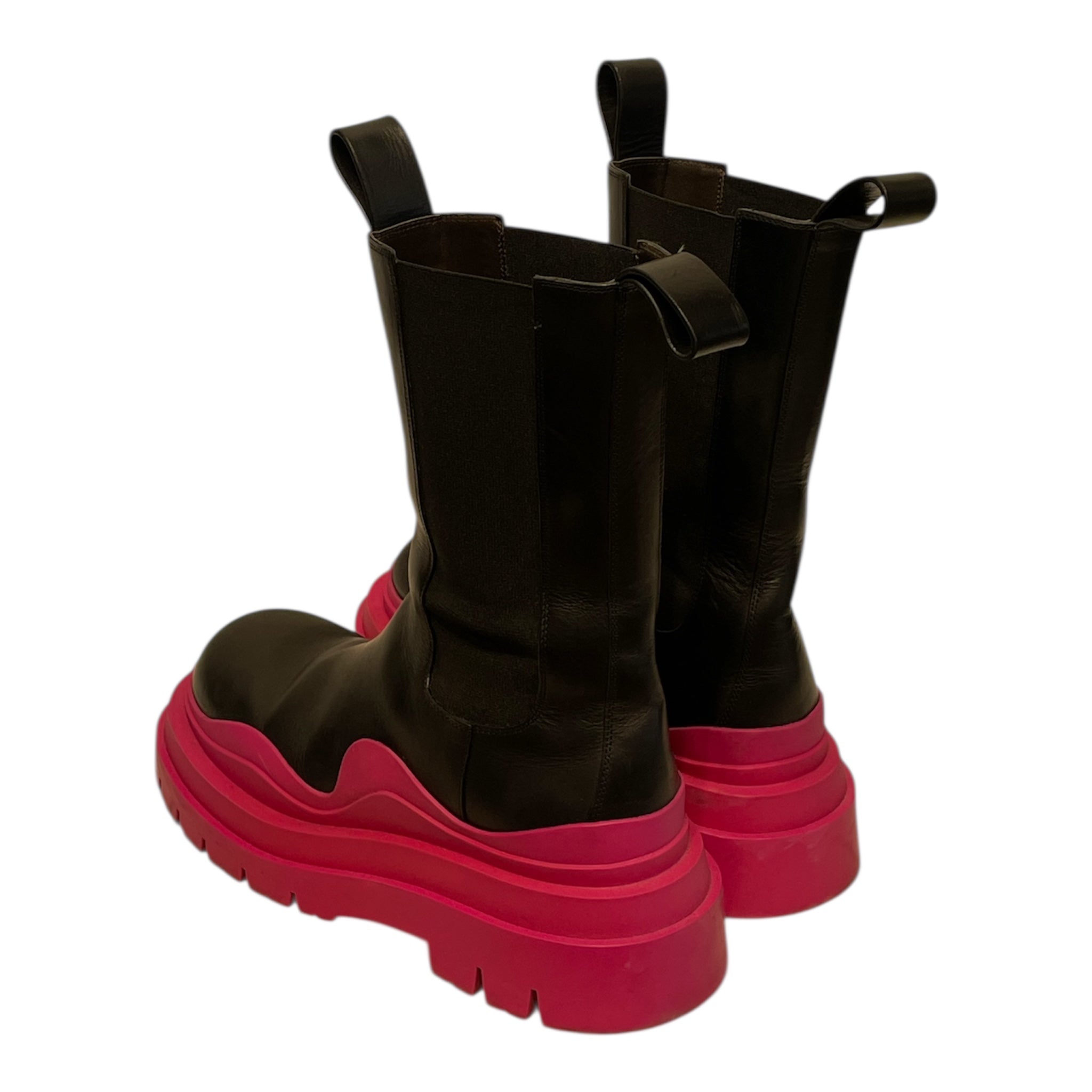 BOTTEGA VENETA/Boots/EU 39.5/Leather/BLK/PNK SOLE CHELSEA BOOT view 2