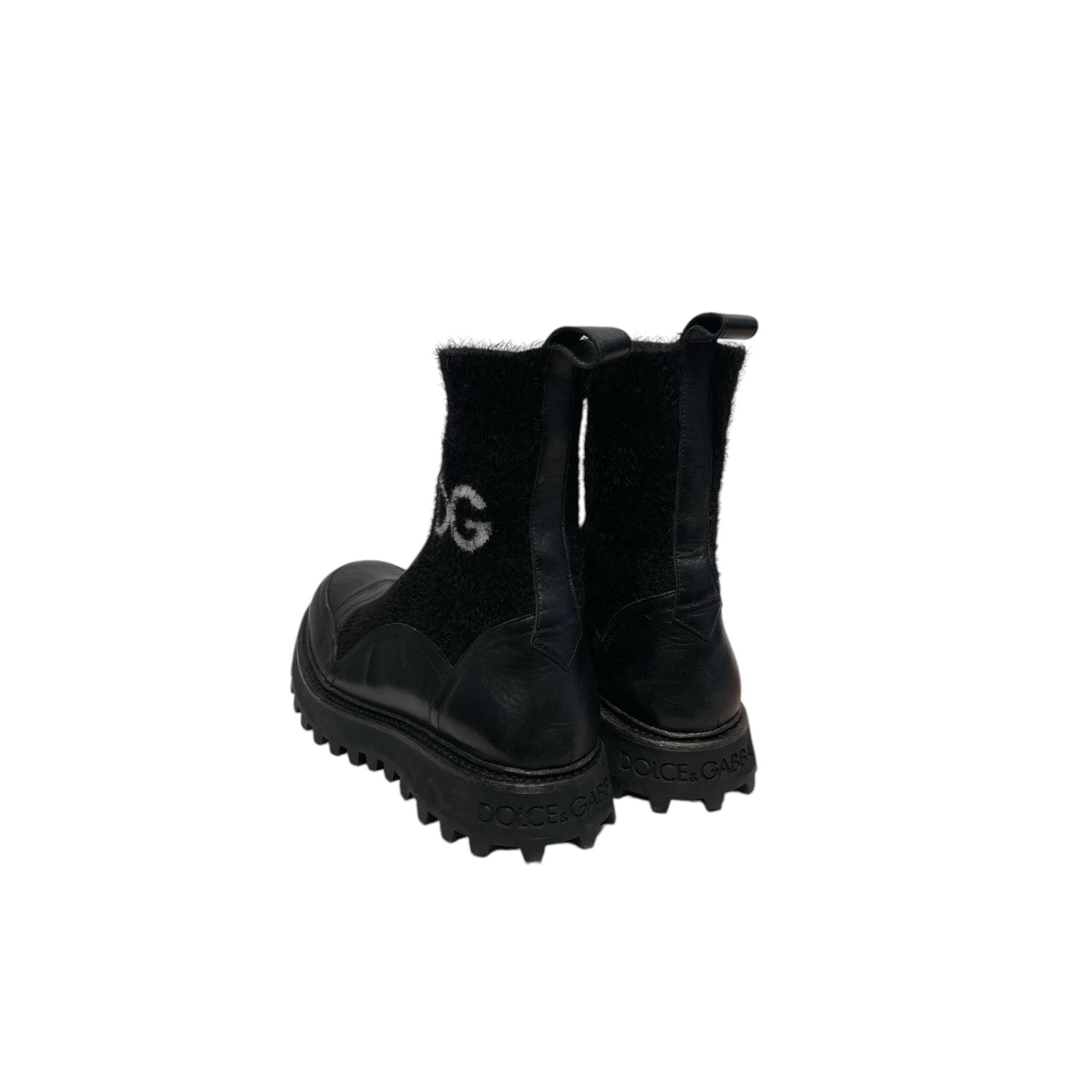 DOLCE&GABBANA/Hi-Sneakers/US 8.5/Leather/BLK/D&G Leather Boots view 2