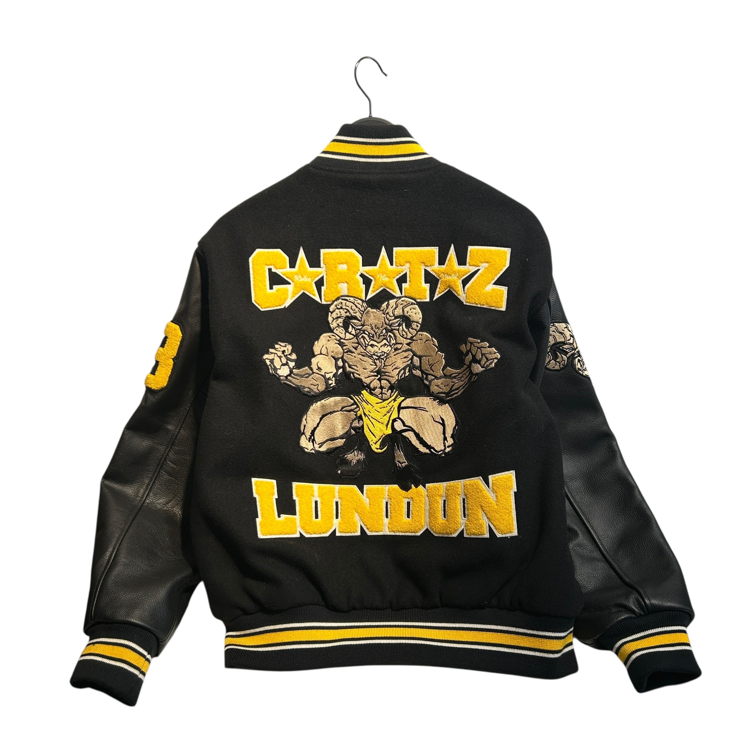 Corteiz/Jacket/M/Wool/BLK/Goat Varsity, Yellow view 2