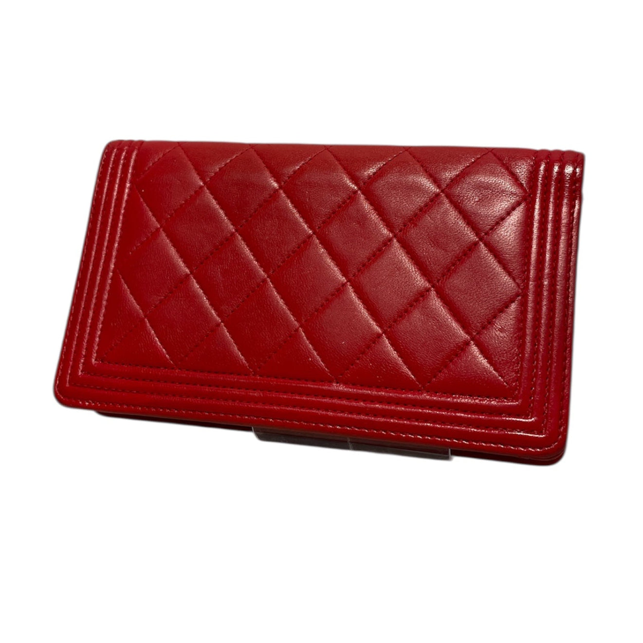 CHANEL/Long Wallet/Leather/RED/Boy Flap Long Wallet view 2