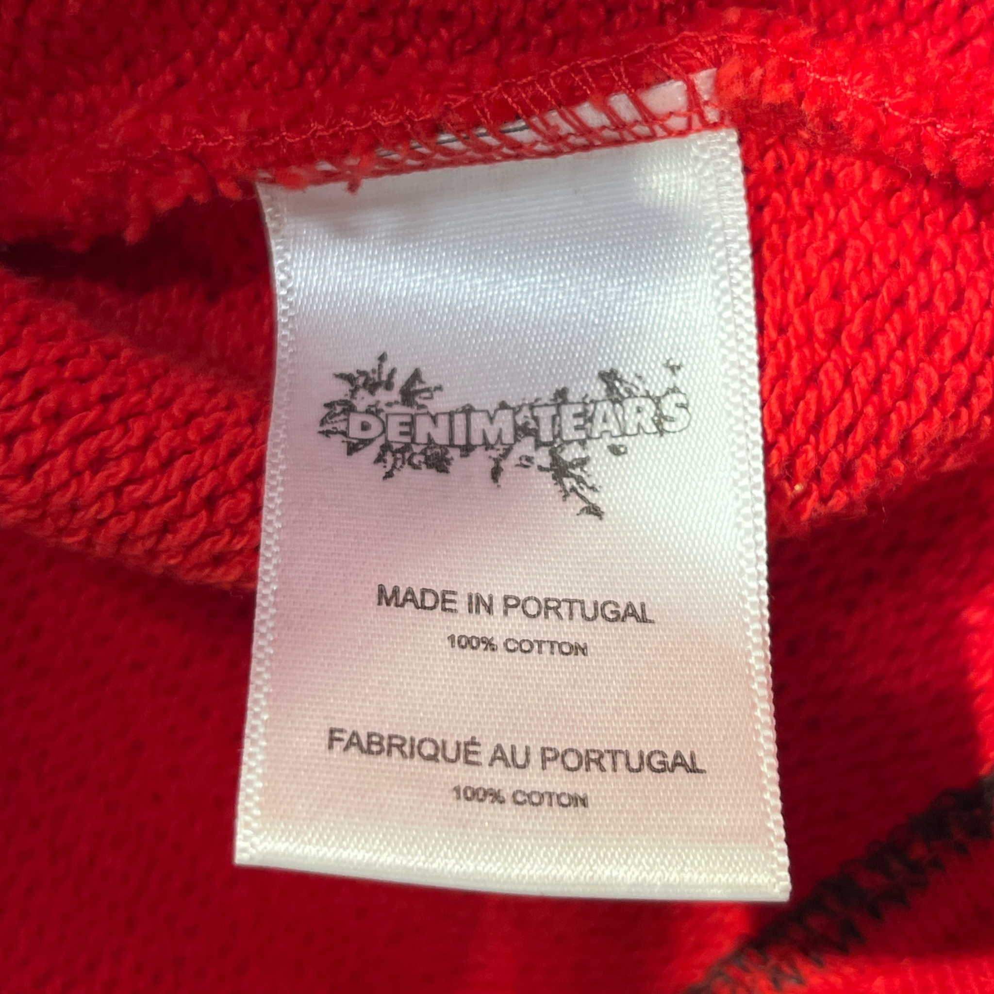 DENIM TEARS/Sweatshirt/XL/Cotton/RED/COTTON WREATH, MISSING CUFFS view 4