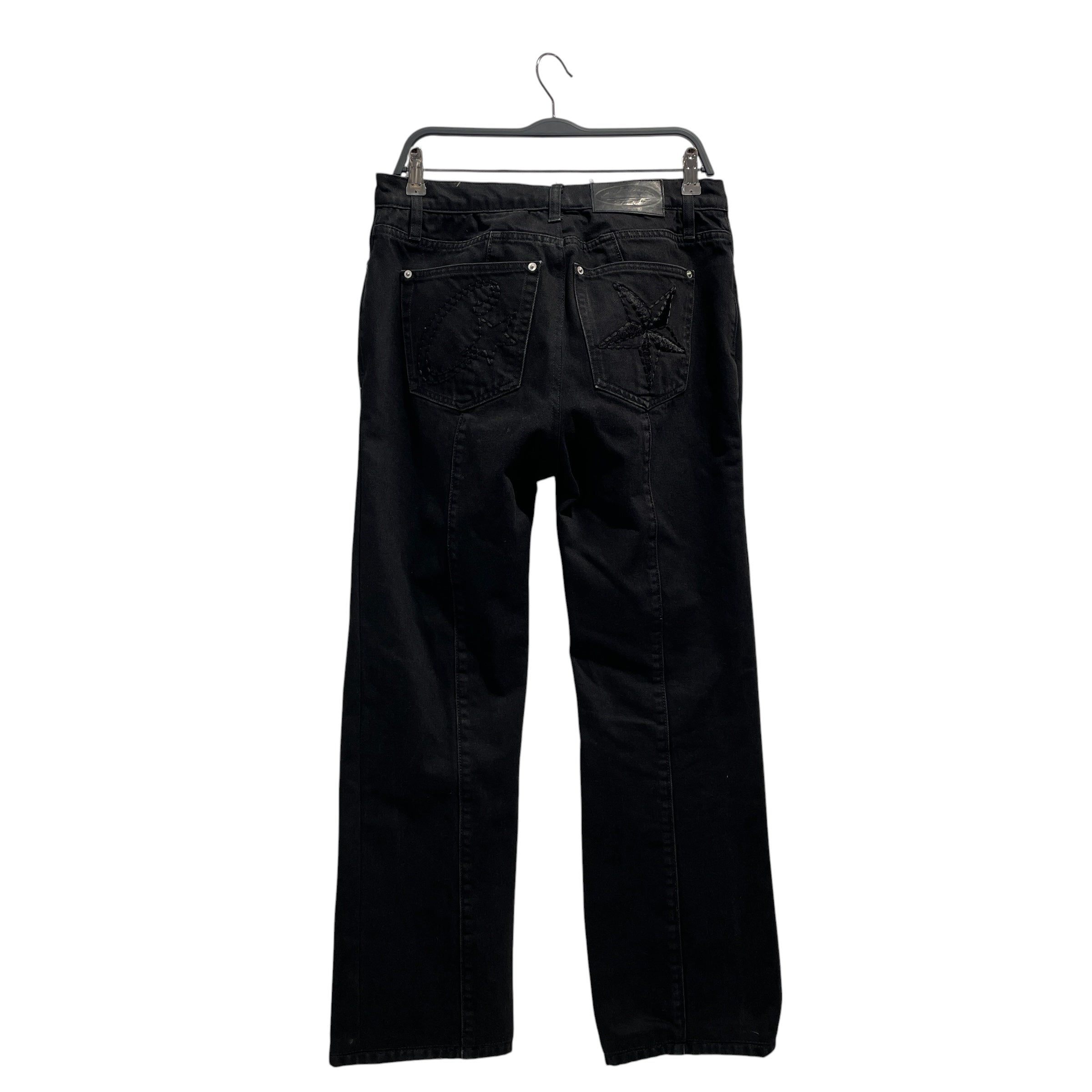 Corteiz/Straight Pants/L/Denim/BLK/embroidered stars view 2