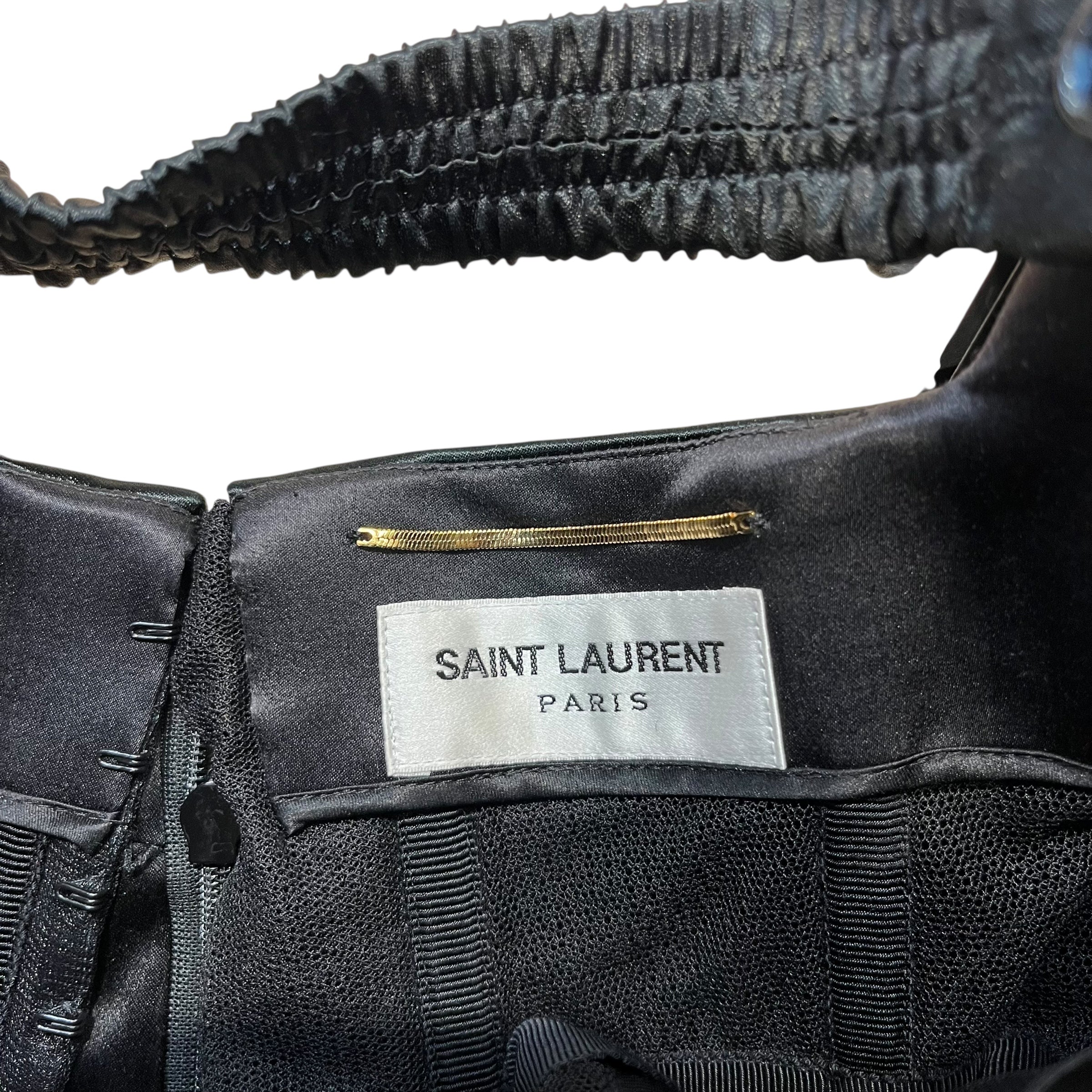 SAINT LAURENT/Dress/34/BLK/SATIN NOIR DRESS view 3