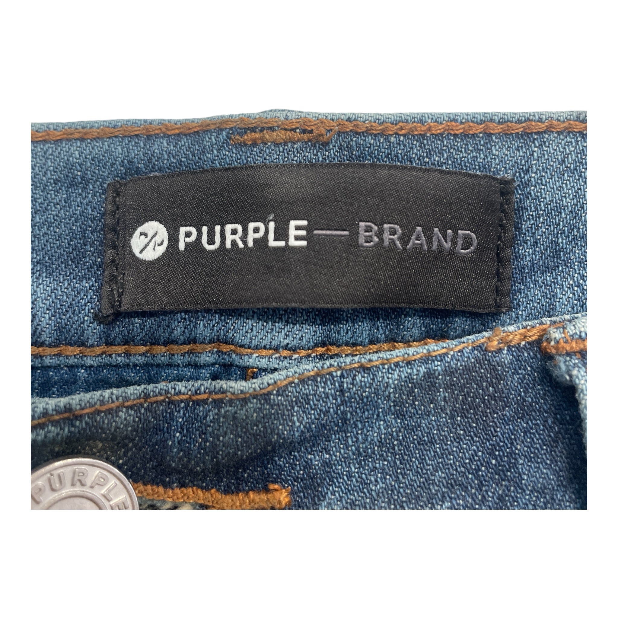 PURPLE BRAND/Skinny Pants/S/Denim/BLU/purple & white paint splatter view 3