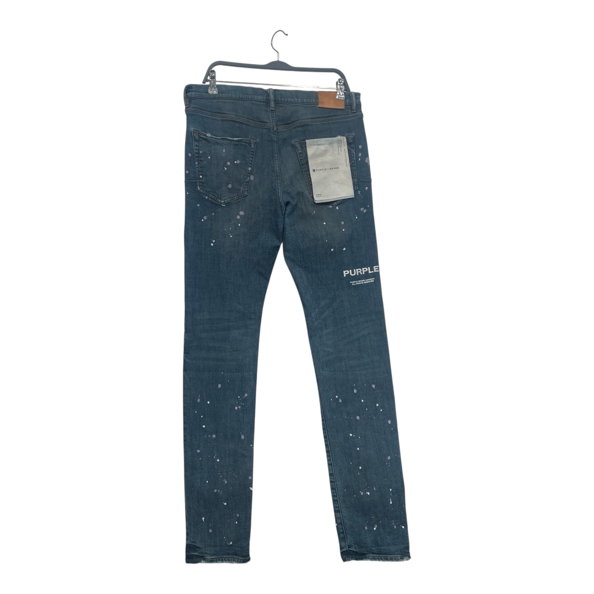 PURPLE BRAND/Skinny Pants/S/Denim/BLU/purple & white paint splatter view 2