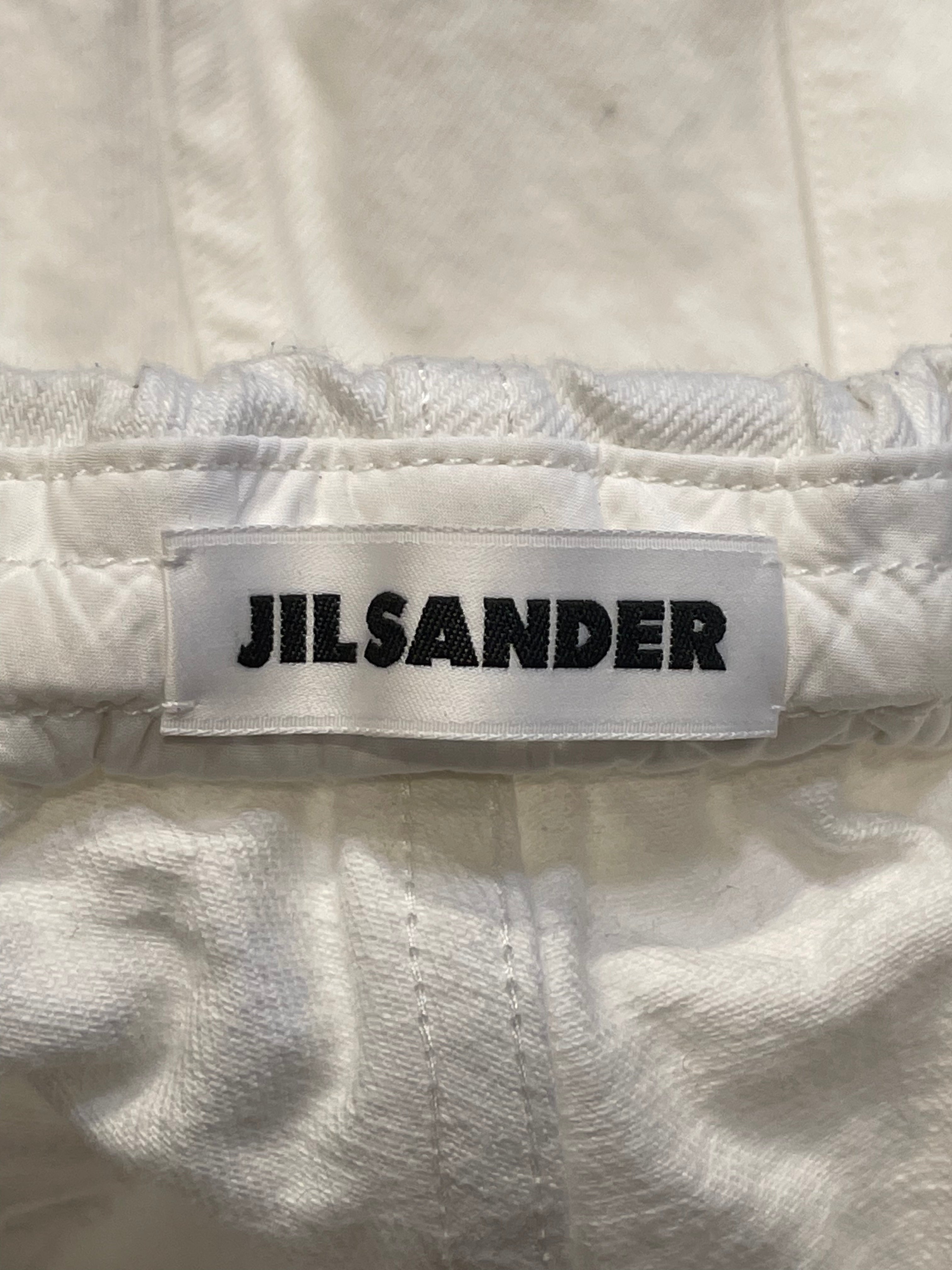 JIL SANDER/Wide Leg Pants/50/Cotton/WHT/WIDE LEG TIE PANTS view 3