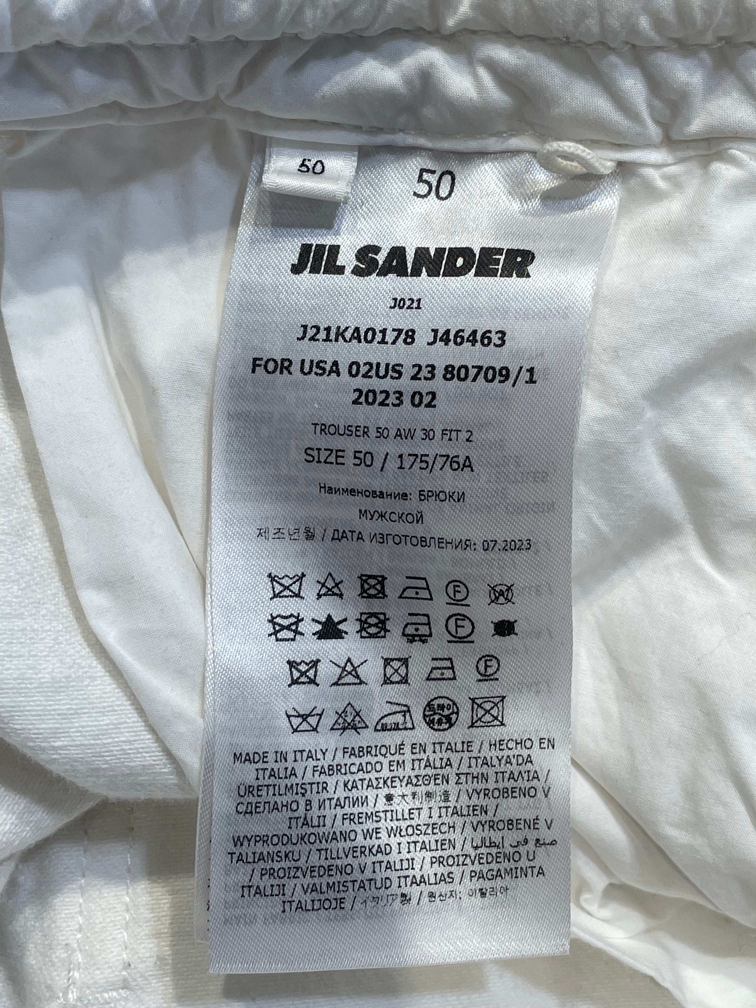JIL SANDER/Wide Leg Pants/50/Cotton/WHT/WIDE LEG TIE PANTS view 4