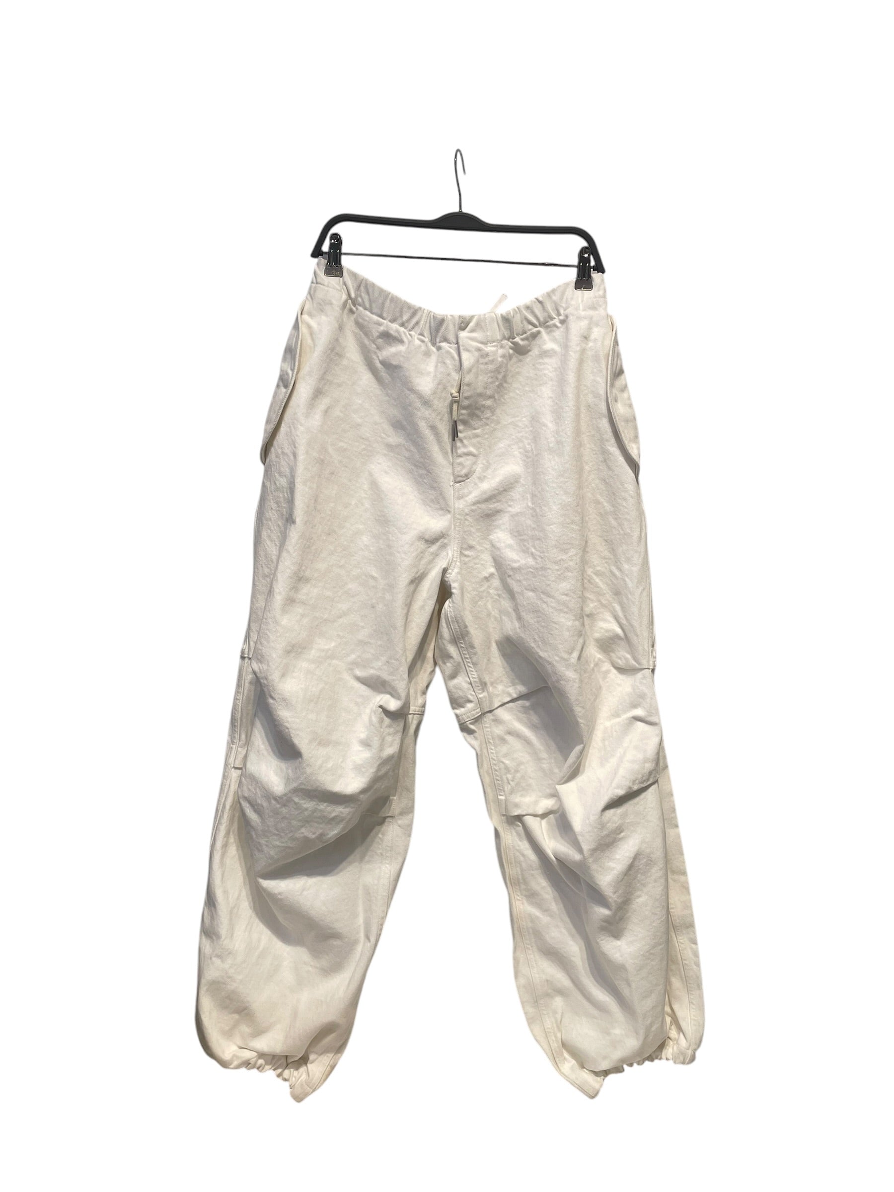 JIL SANDER/Wide Leg Pants/50/Cotton/WHT/WIDE LEG TIE PANTS view 1