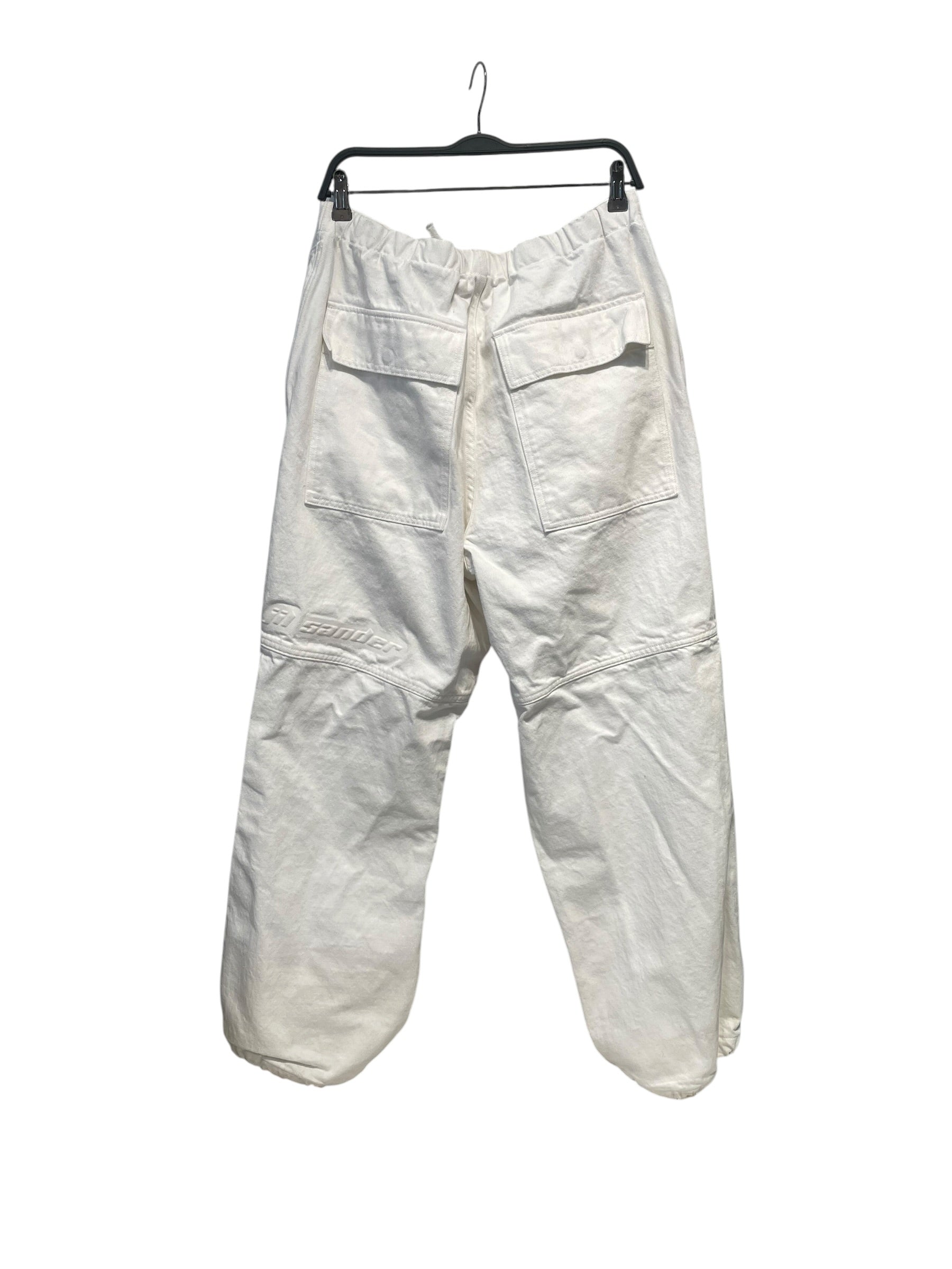 JIL SANDER/Wide Leg Pants/50/Cotton/WHT/WIDE LEG TIE PANTS view 2