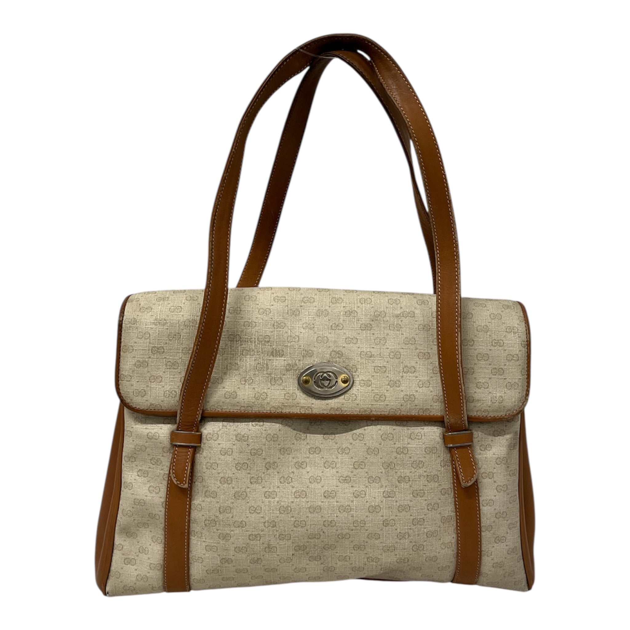 GUCCI/Hand Bag/Monogram/Leather/WHT/MICRO GG view 1