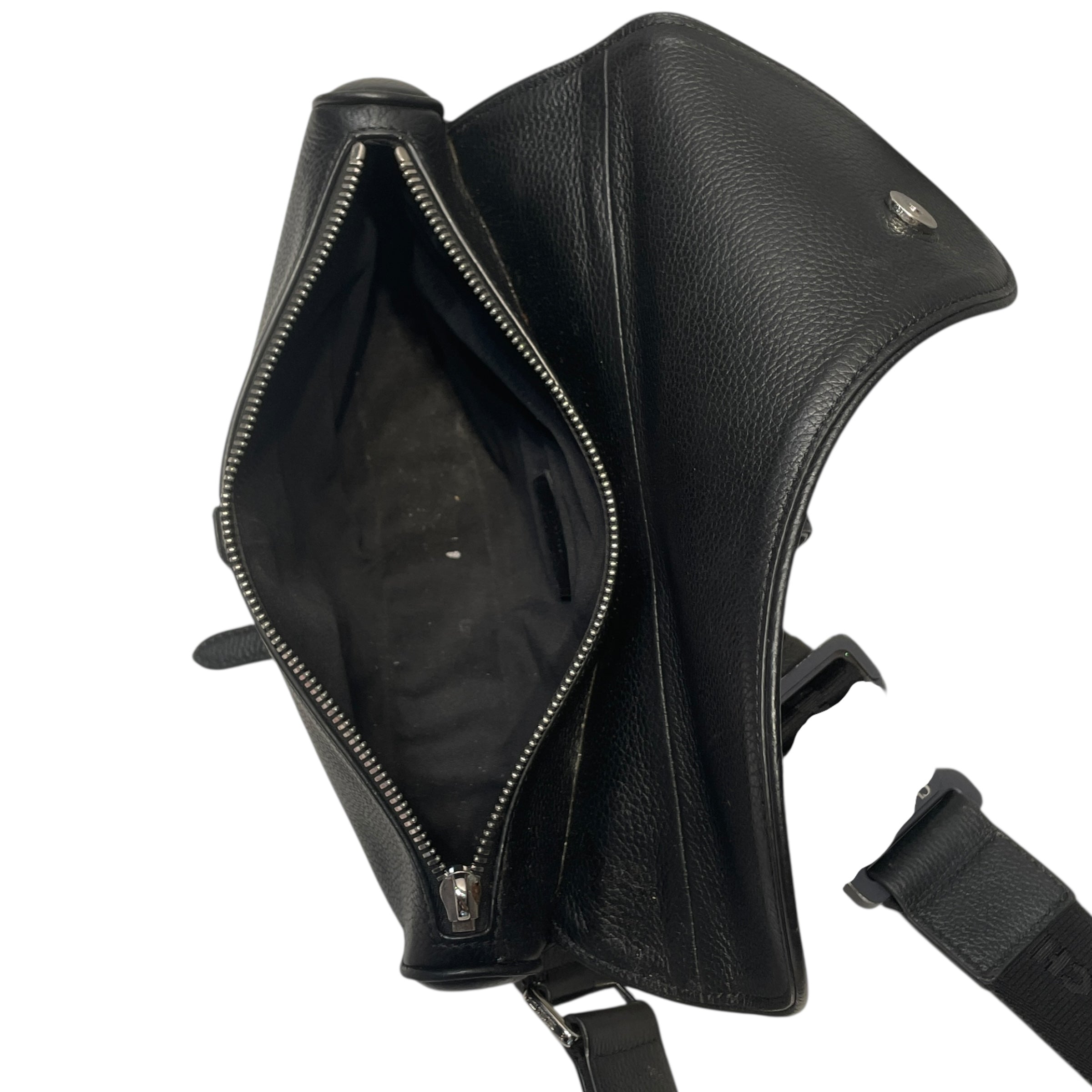 Christian Dior/Cross Body Bag/Leather/BLK/2022 Dior Saddlebag view 5