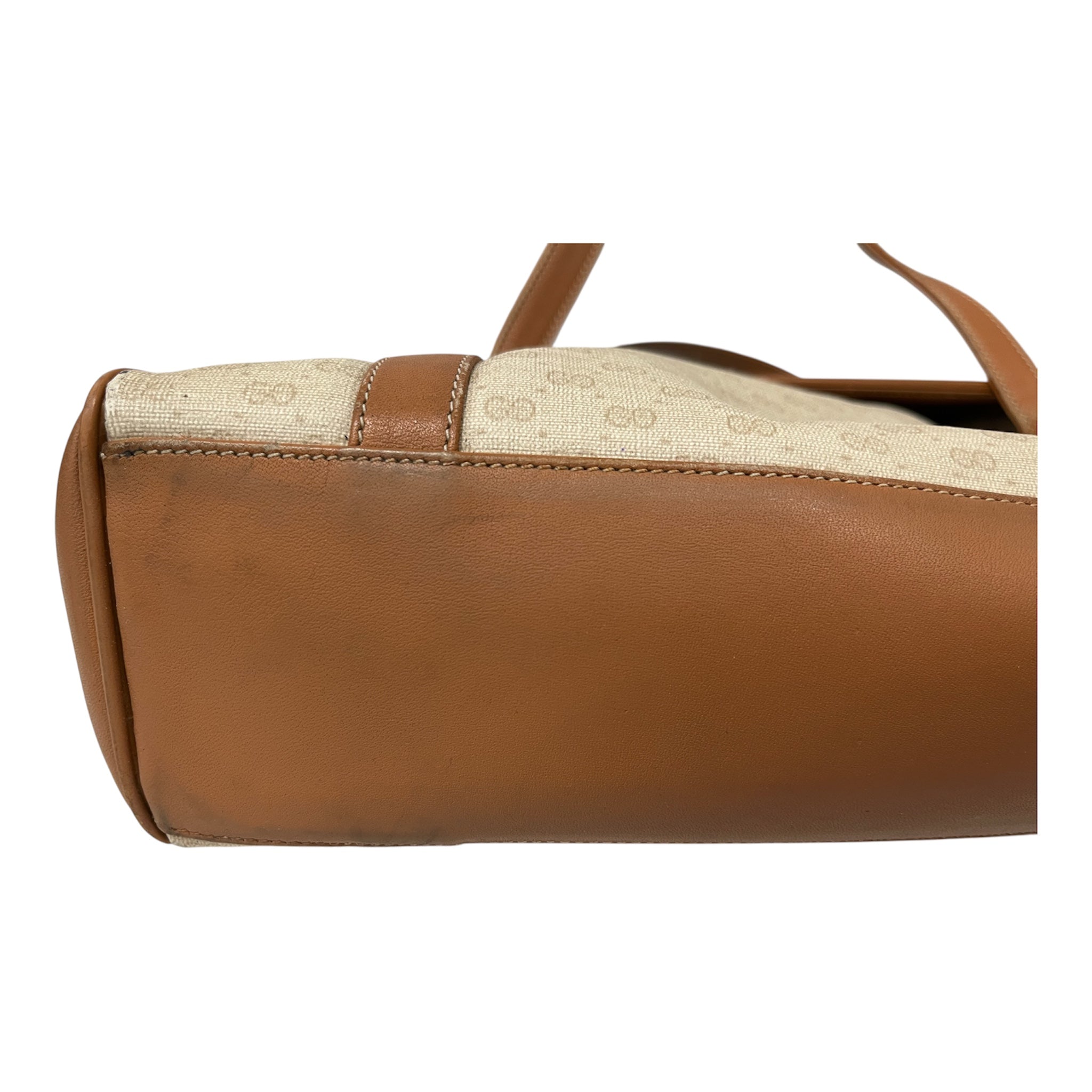 GUCCI/Hand Bag/Monogram/Leather/WHT/MICRO GG view 4
