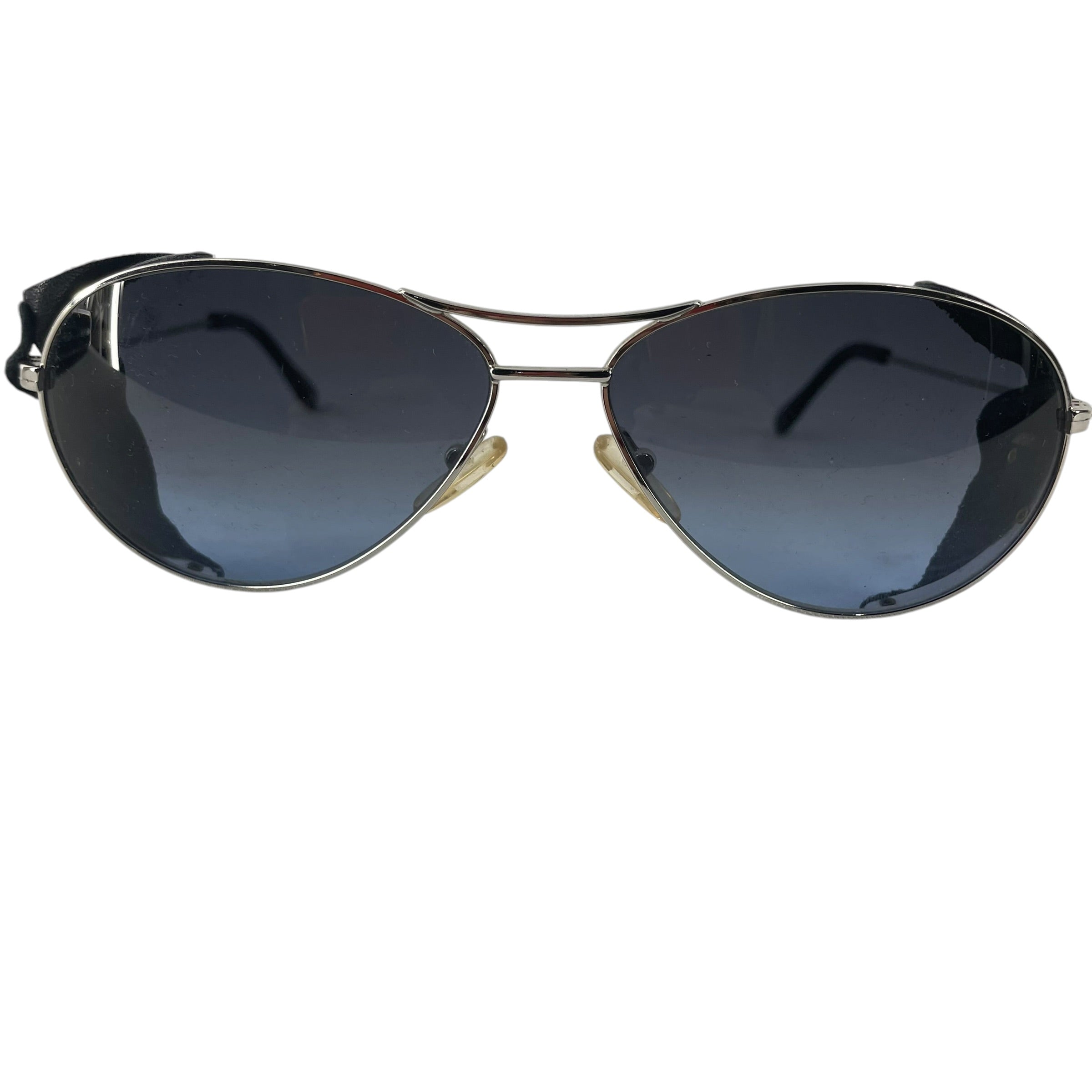 BURBERRY/Sunglasses/Metal/SLV/B 8878/S LEATHER DETAILS view 1