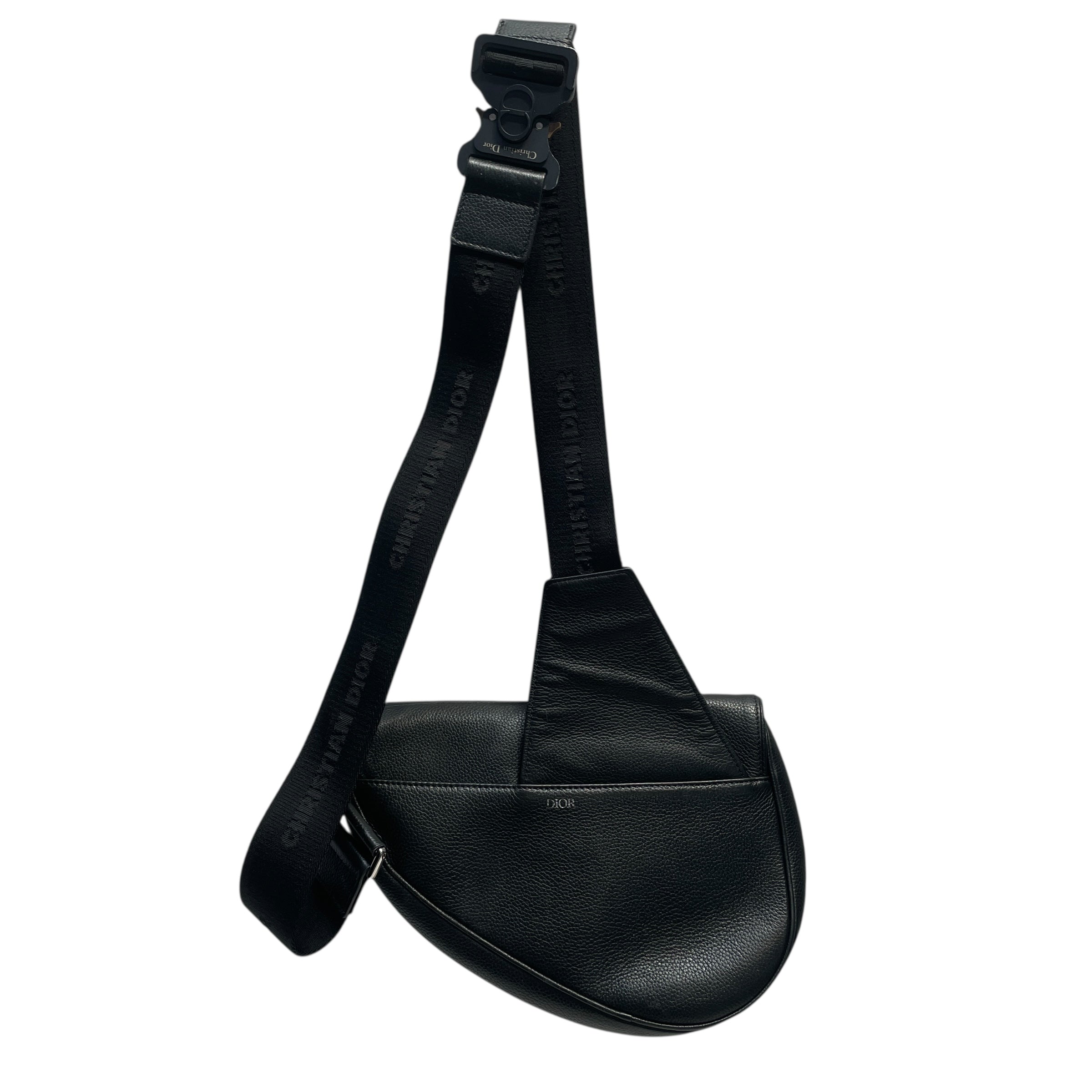 Christian Dior/Cross Body Bag/Leather/BLK/2022 Dior Saddlebag view 3