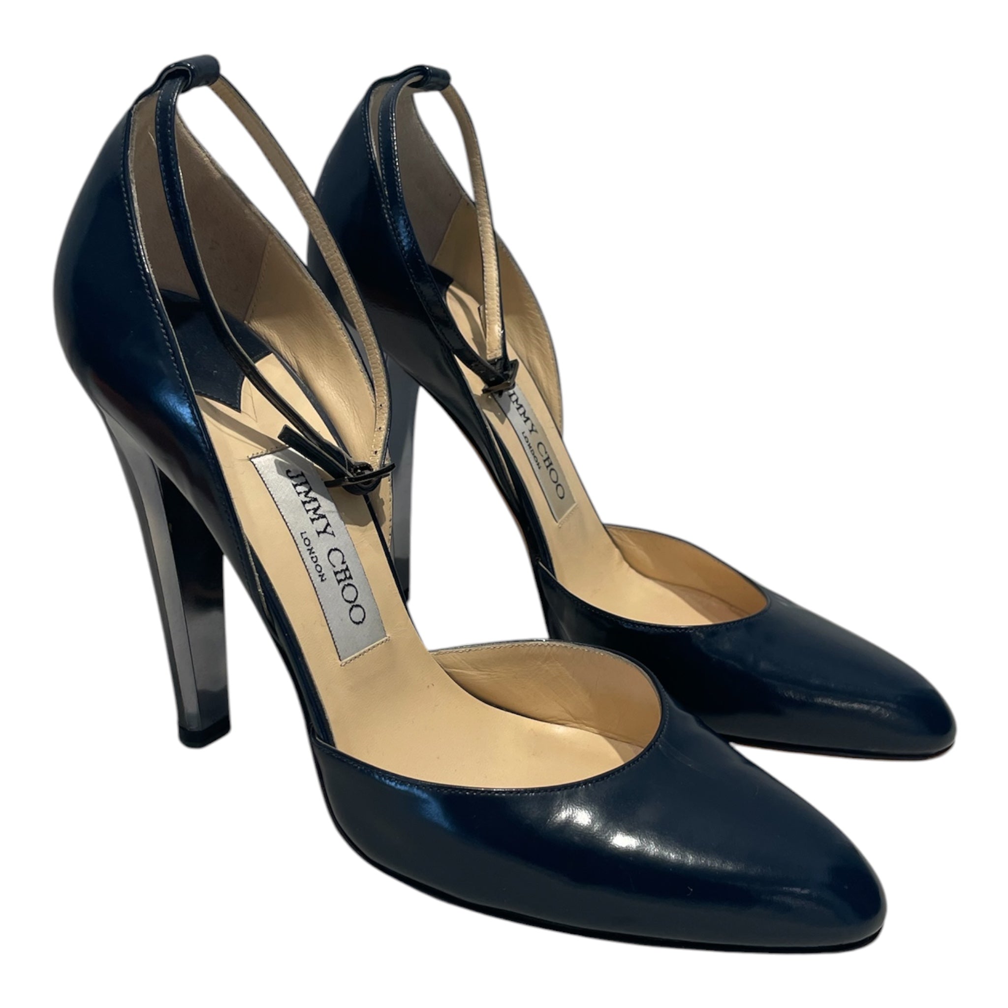JIMMY CHOO/Heels/EU 39/Leather/NVY/Lucy view 1